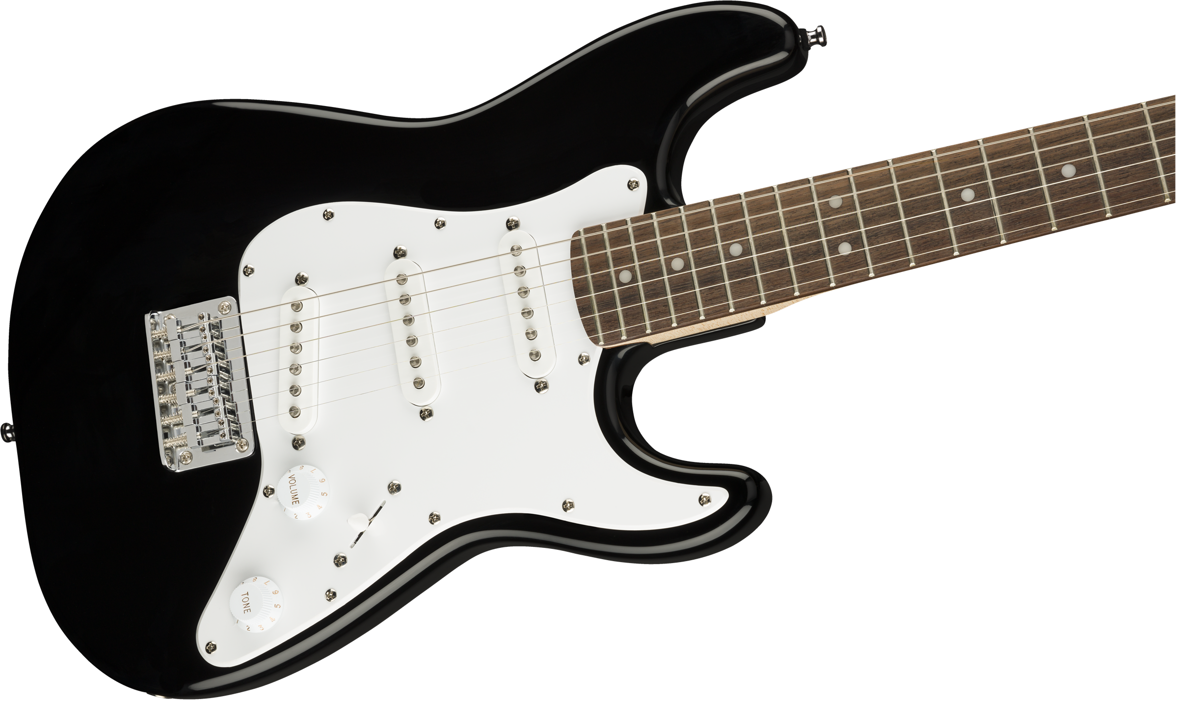 Image of Squier Mini Stratocaster®, Laurel Fingerboard, White Pickguard, Black