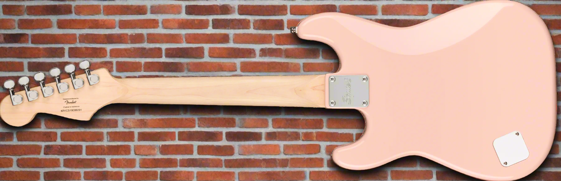 Image of Mini Stratocaster®, Laurel Fingerboard, White Pickguard, Shell Pink