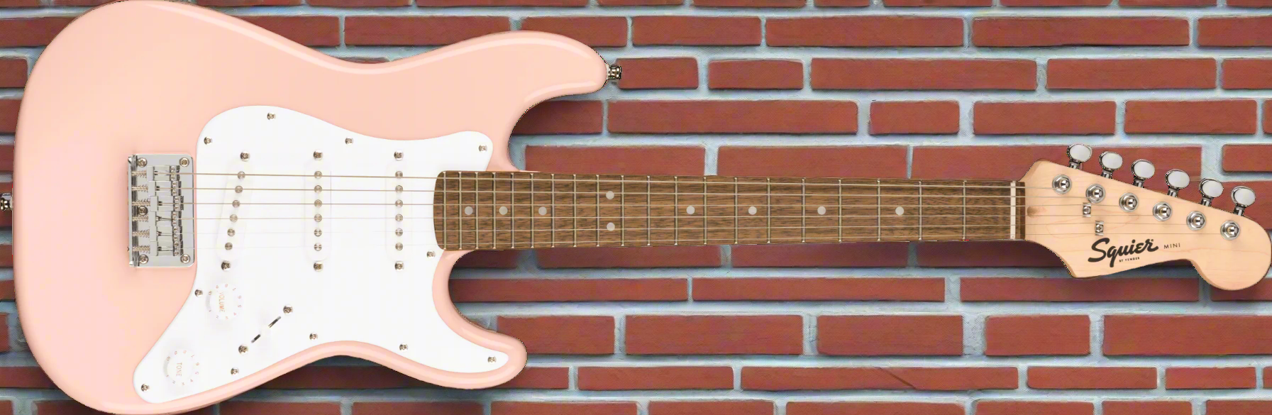 Image of Mini Stratocaster®, Laurel Fingerboard, White Pickguard, Shell Pink