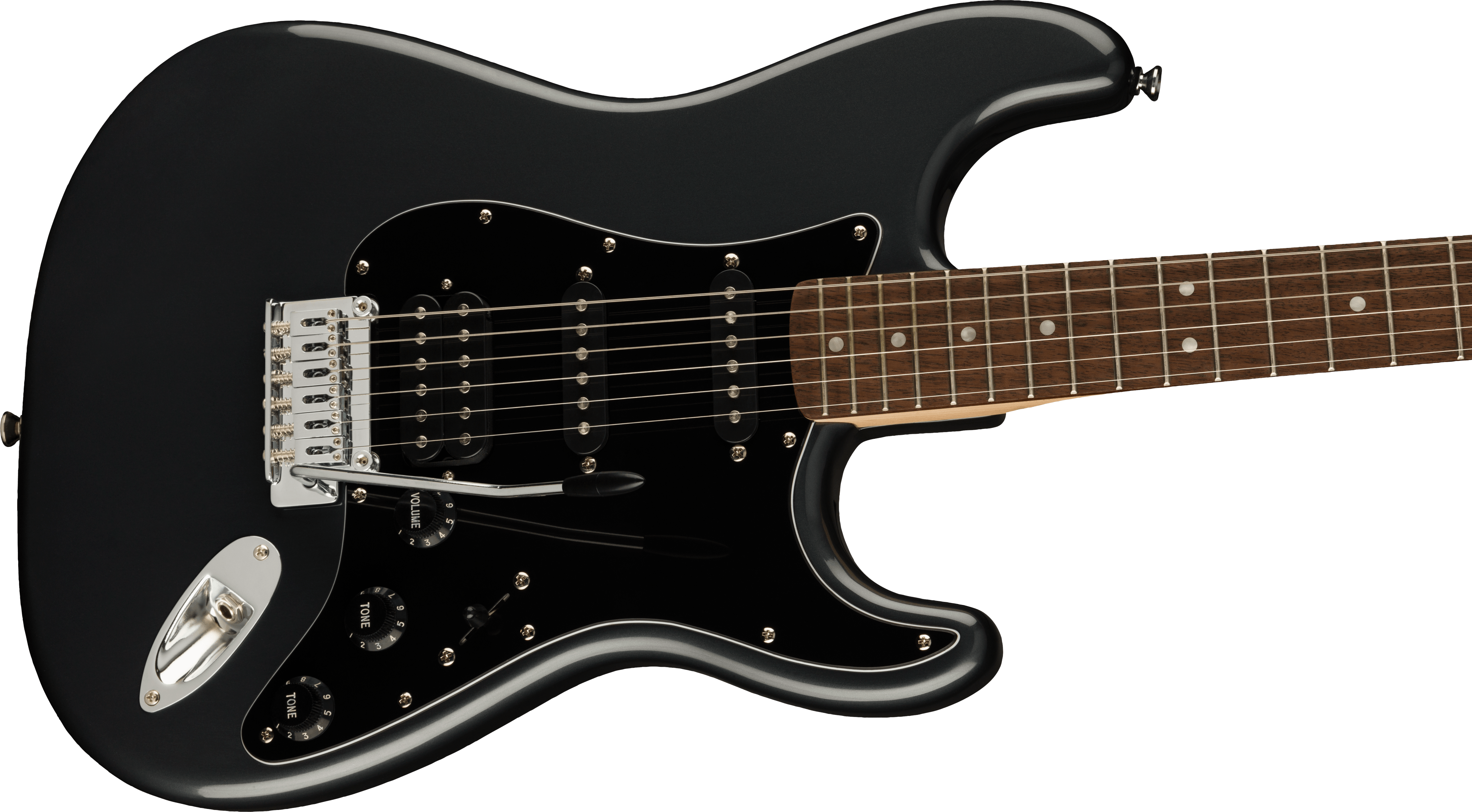 Image of FENDER Affinity Series™ Stratocaster® HSS Pack, Laurel Fingerboard, Charcoal Frost Metallic, Gig Bag, 15G - 120V