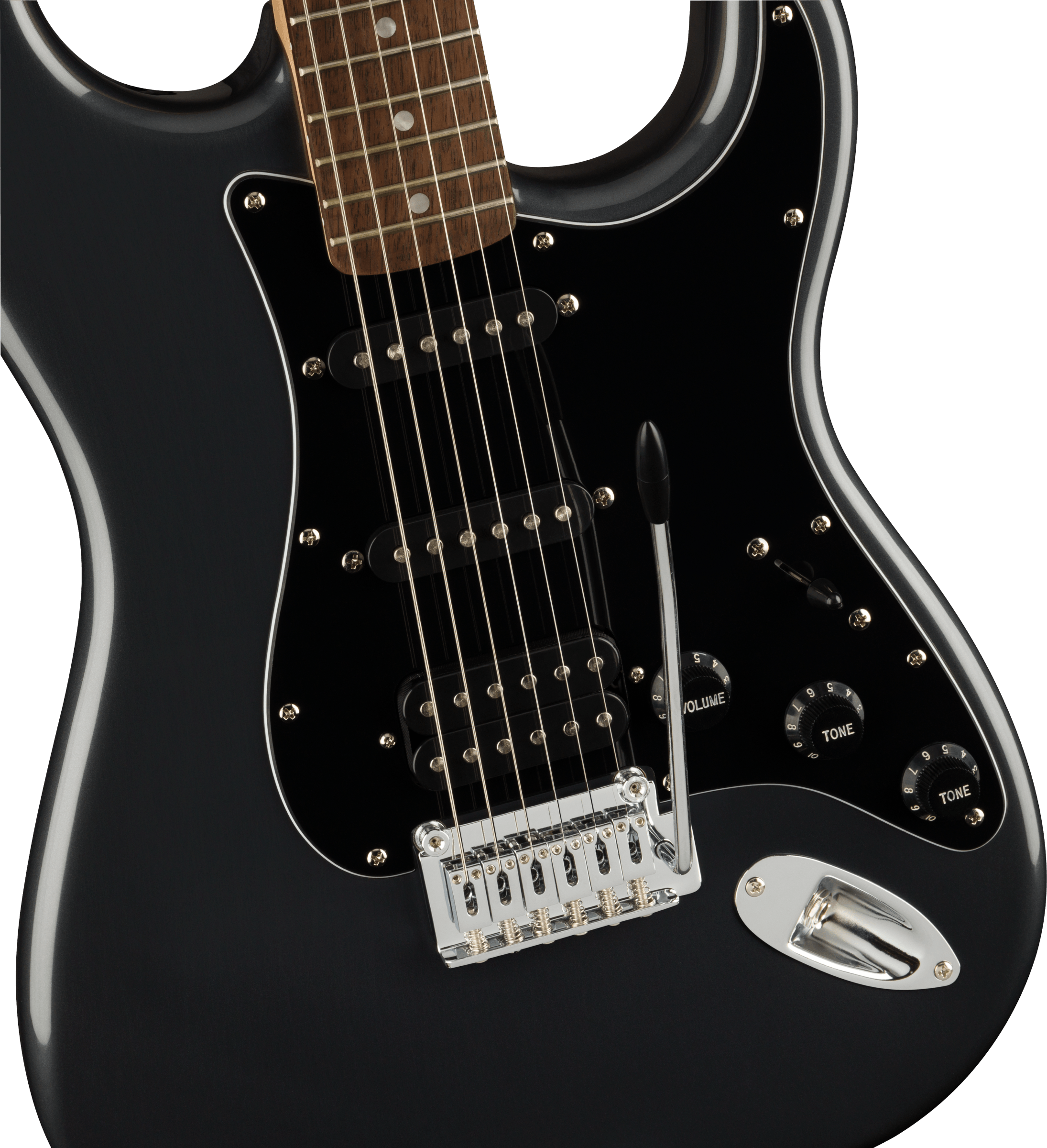 Image of FENDER Affinity Series™ Stratocaster® HSS Pack, Laurel Fingerboard, Charcoal Frost Metallic, Gig Bag, 15G - 120V