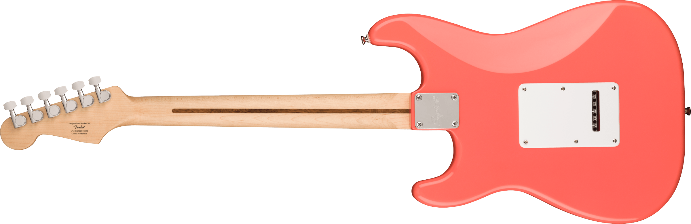 Image of FENDER Squier Sonic® Stratocaster® HSS, Maple Fingerboard, White Pickguard, Tahitian Coral