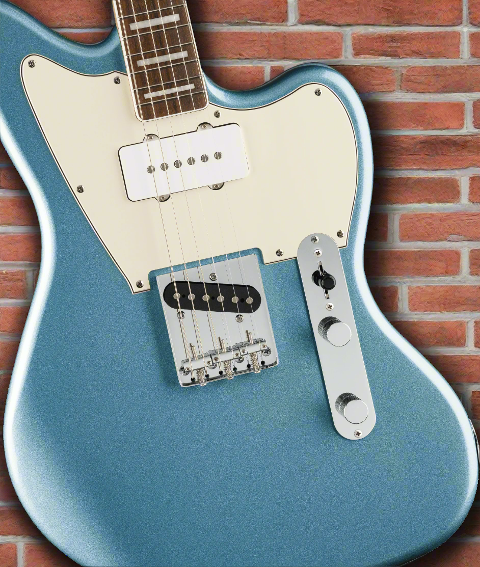 Image of Squier Limited Edition Paranormal Offset Telecaster® SJ, Laurel Fingerboard, Parchment Pickguard, Ice Blue Metallic