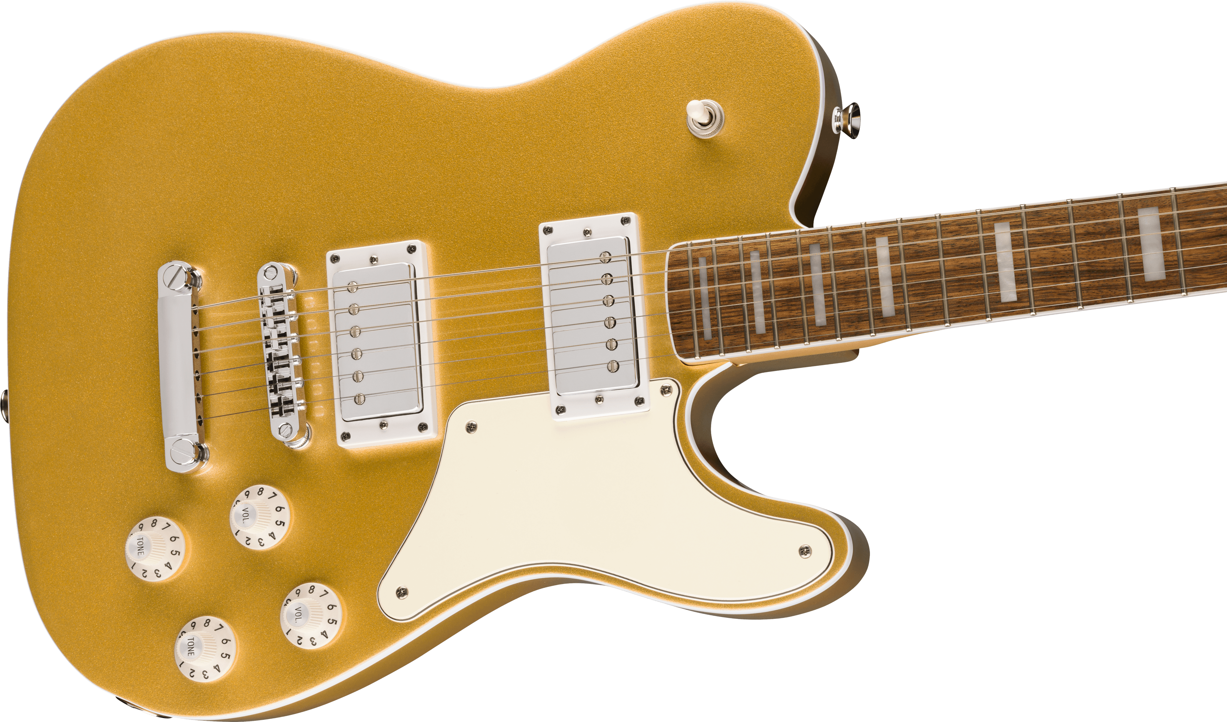 Image of FENDER Limited Edition Paranormal Troublemaker Telecaster® Deluxe, Laurel Fingerboard, Parchment Pickguard, Aztec Gold
