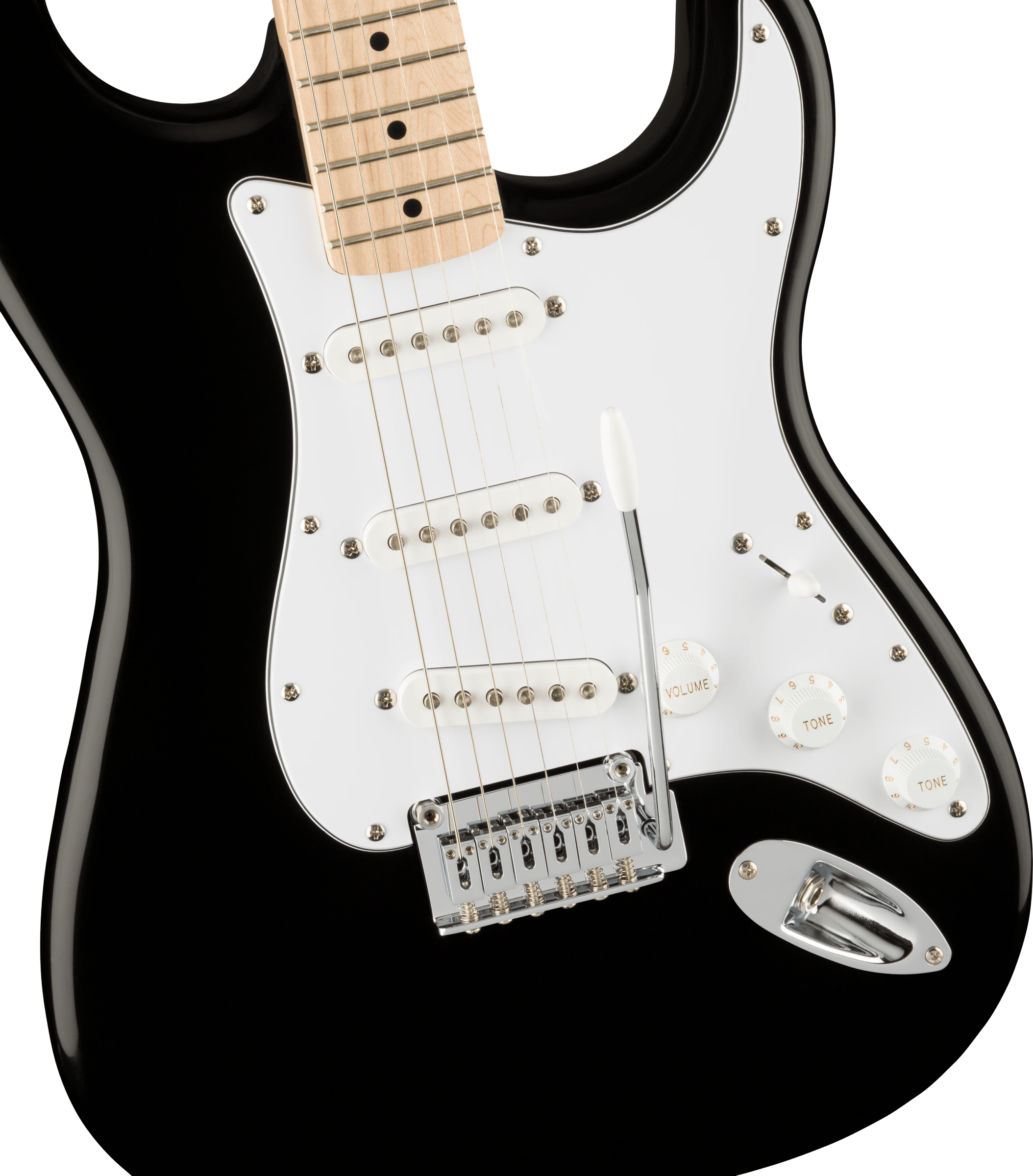 FENDER Affinity Series™ Stratocaster®, Maple Fingerboard, White Pickguard, Black