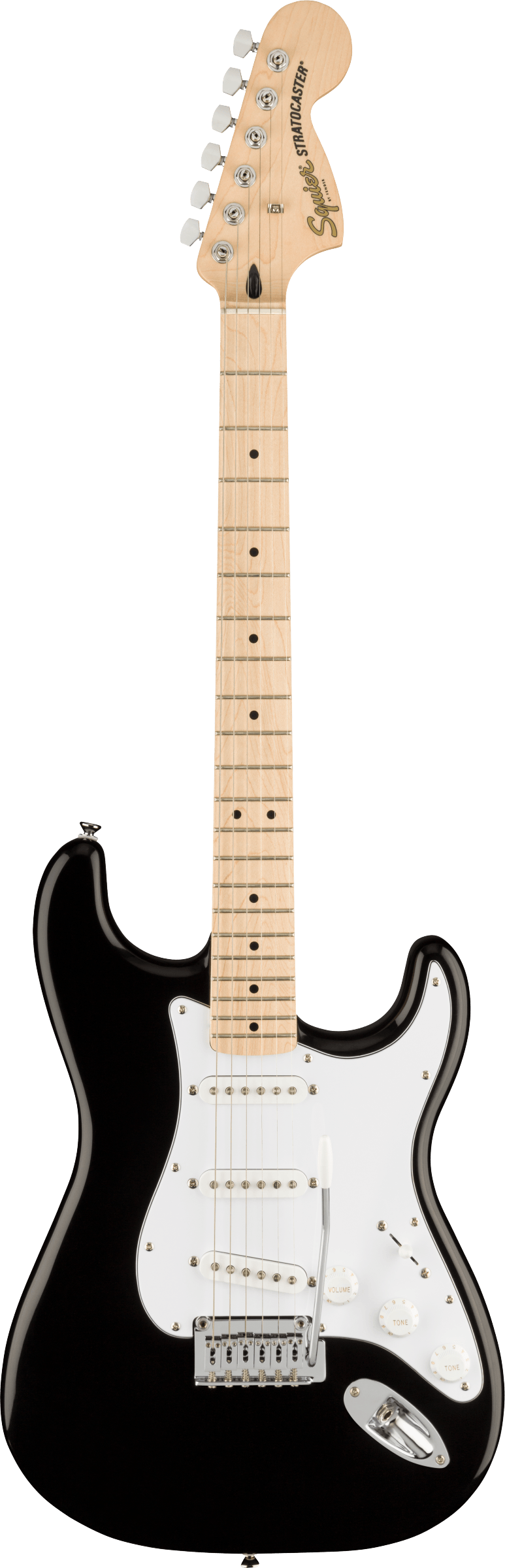 FENDER Affinity Series™ Stratocaster®, Maple Fingerboard, White Pickguard, Black