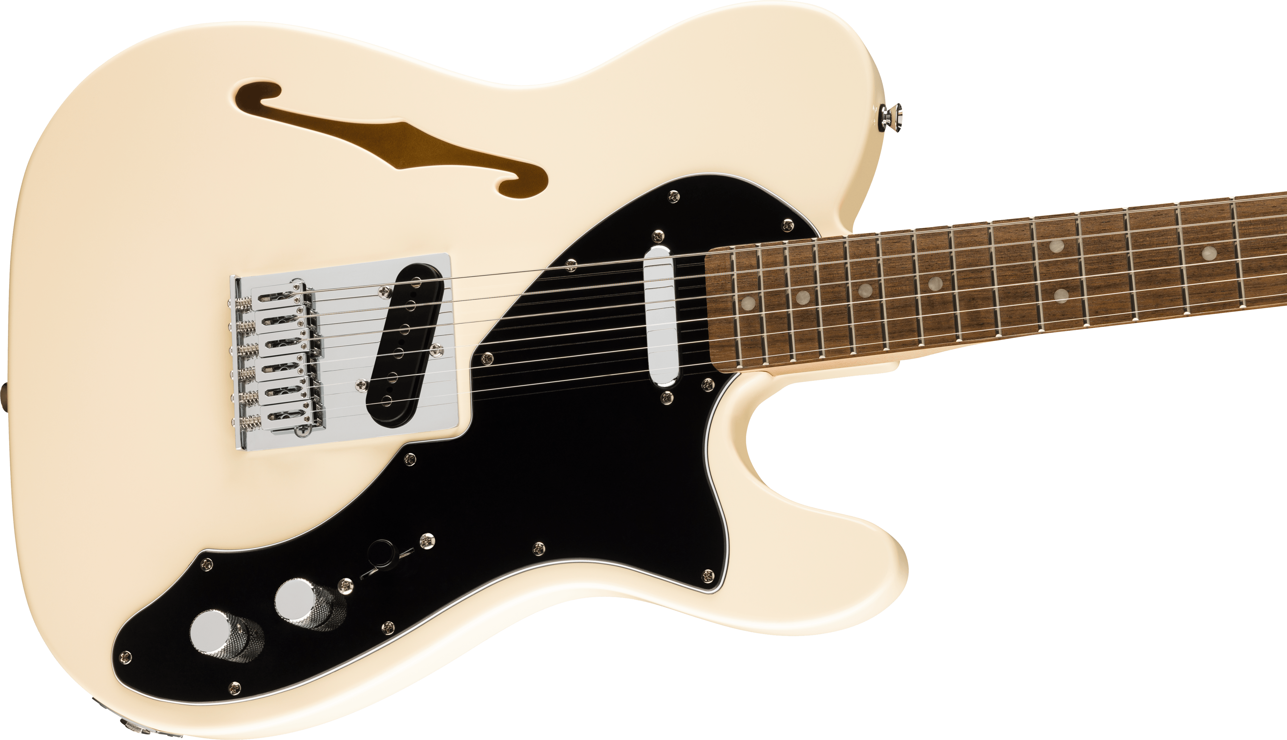 Image of FENDER Affinity Series™ Telecaster® Thinline, Laurel Fingerboard, Black Pickguard, Olympic White