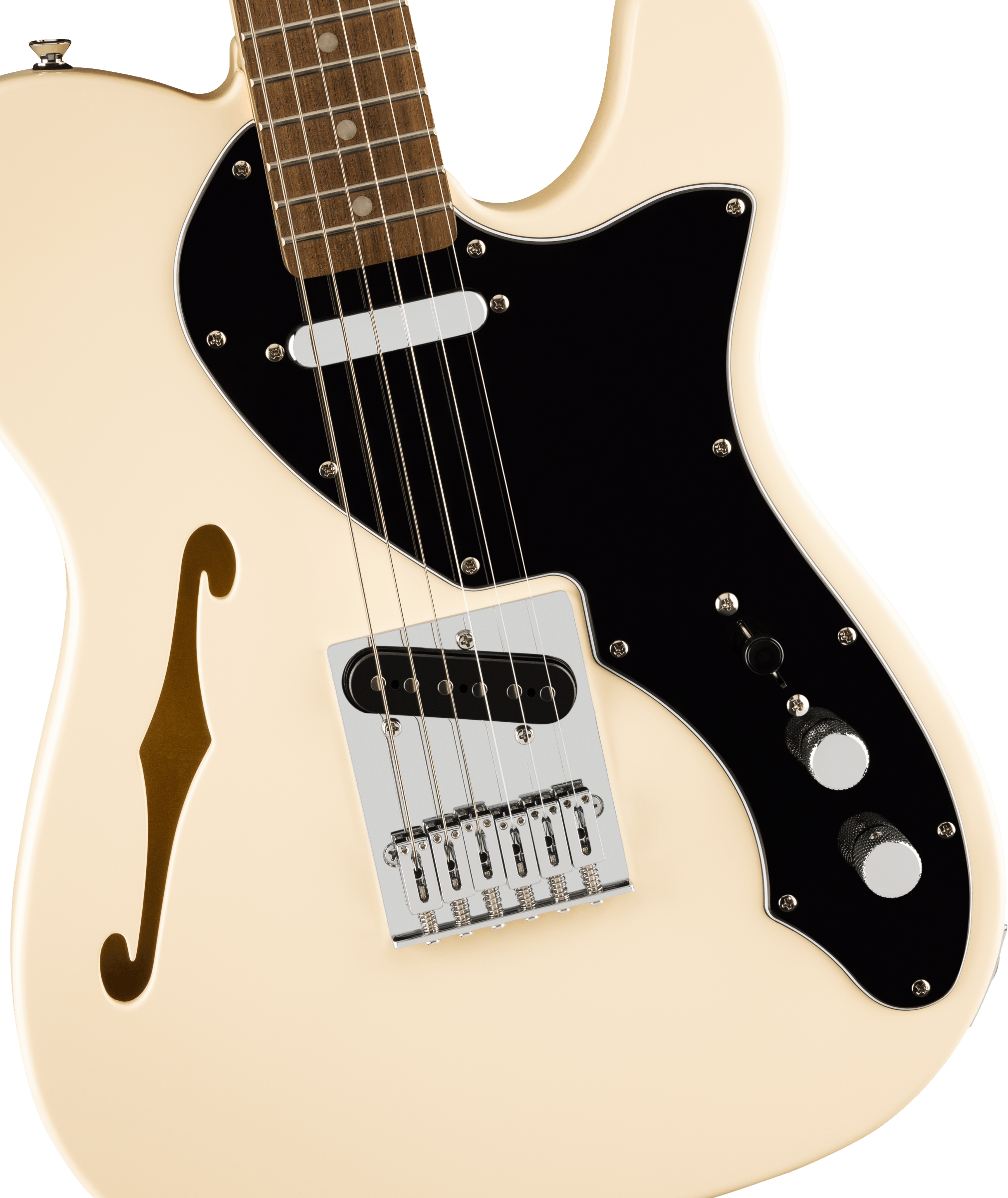 Image of FENDER Affinity Series™ Telecaster® Thinline, Laurel Fingerboard, Black Pickguard, Olympic White