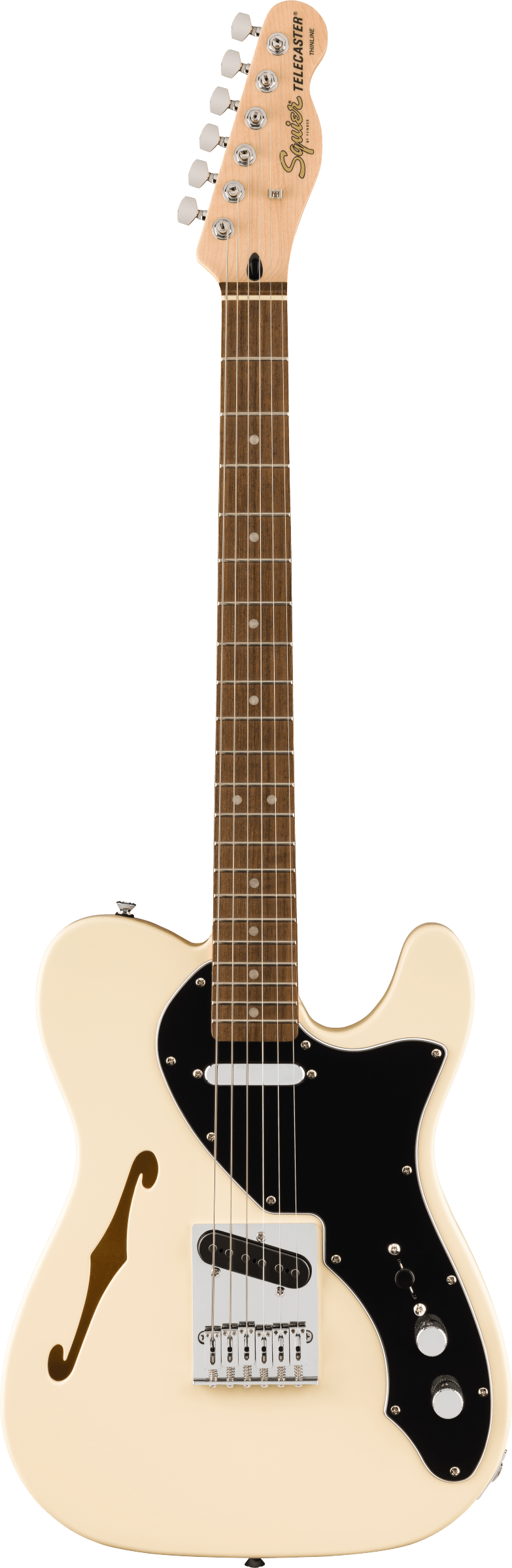 Image of FENDER Affinity Series™ Telecaster® Thinline, Laurel Fingerboard, Black Pickguard, Olympic White