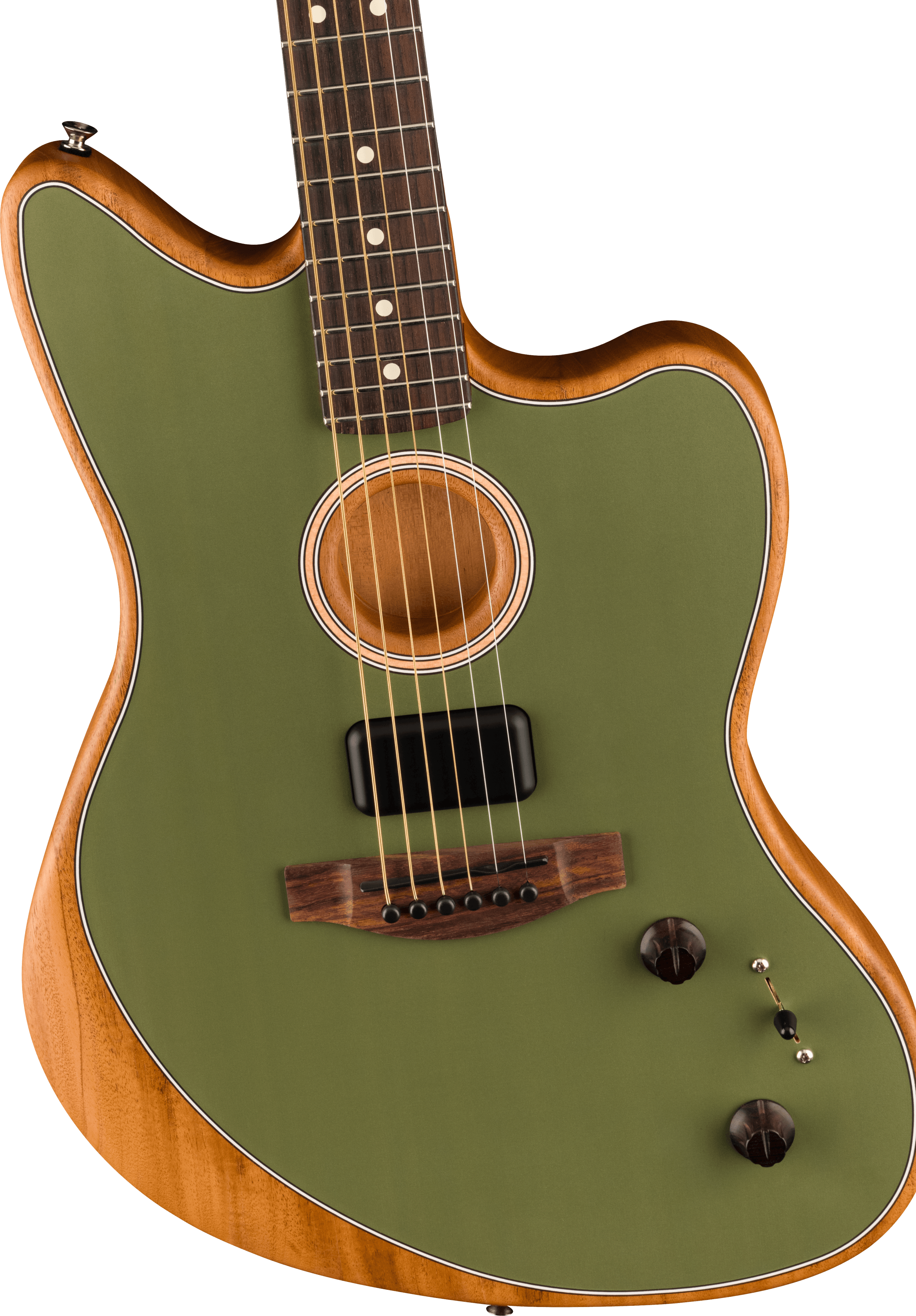 Image of Fender Acoustasonic Player Jazzmaster - Antique Olive with Rosewood Fingerboard