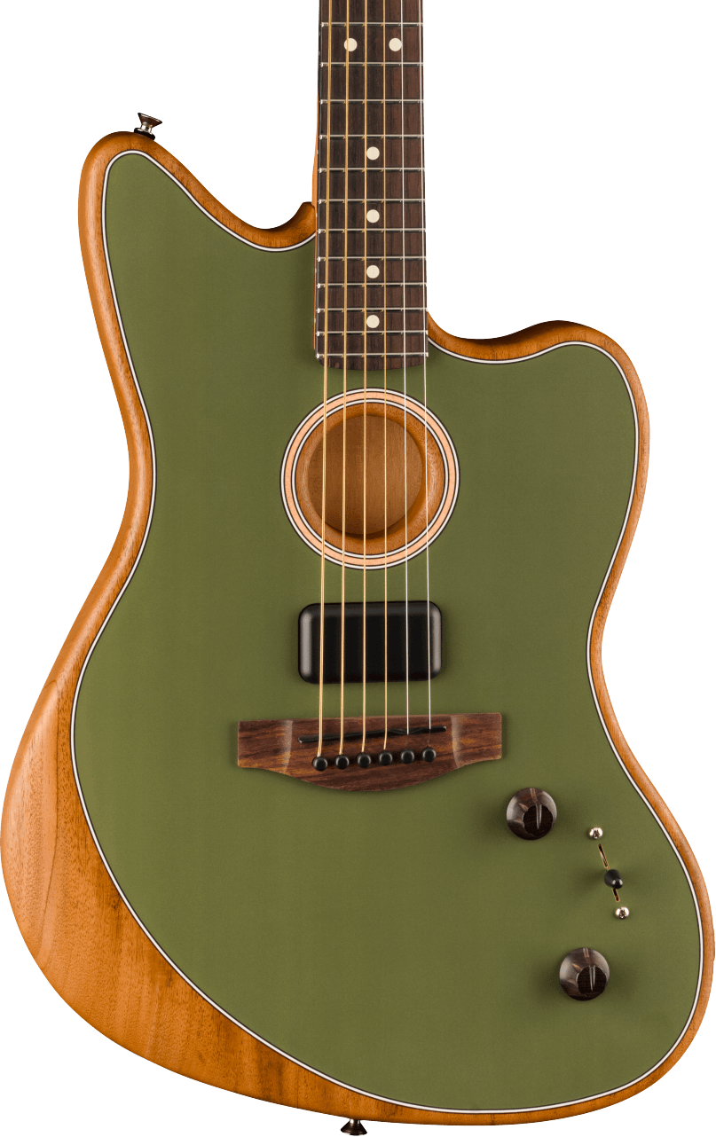 Image of Fender Acoustasonic Player Jazzmaster - Antique Olive with Rosewood Fingerboard
