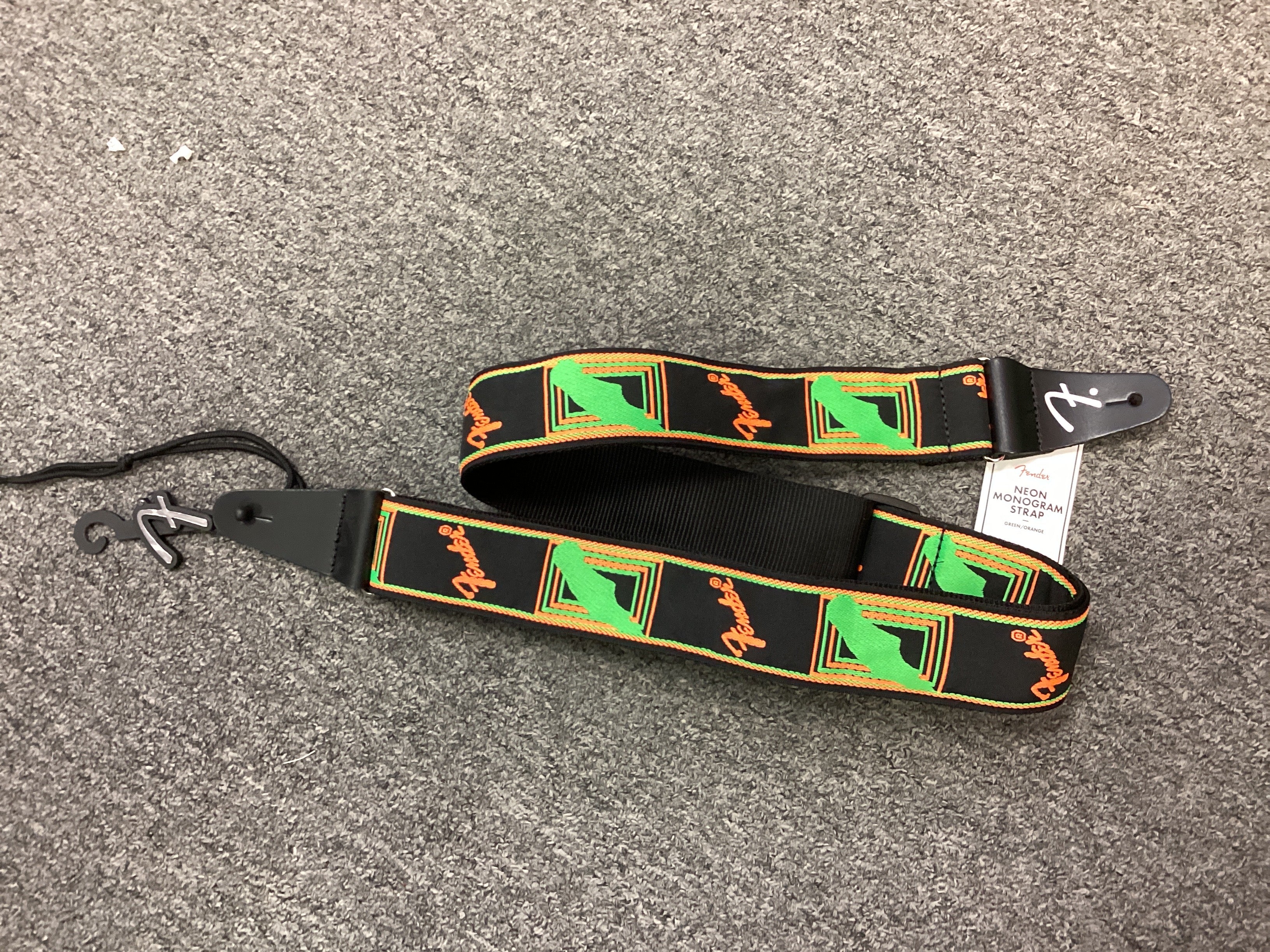 Image of Fender Neon Monogram 2” Strap Grn/Org