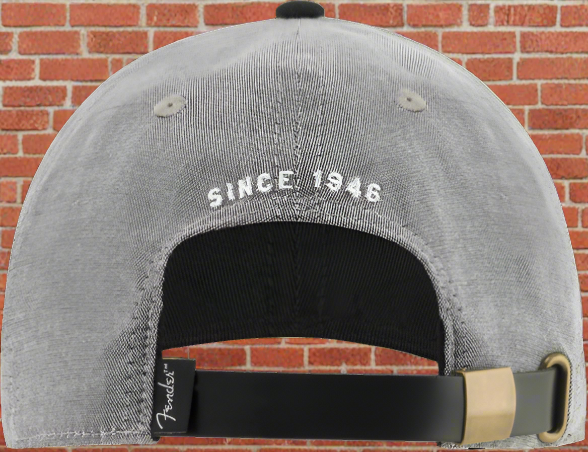 Image of Fender® Hipster Dad Hat, Gray and Black, One Size Fits Most