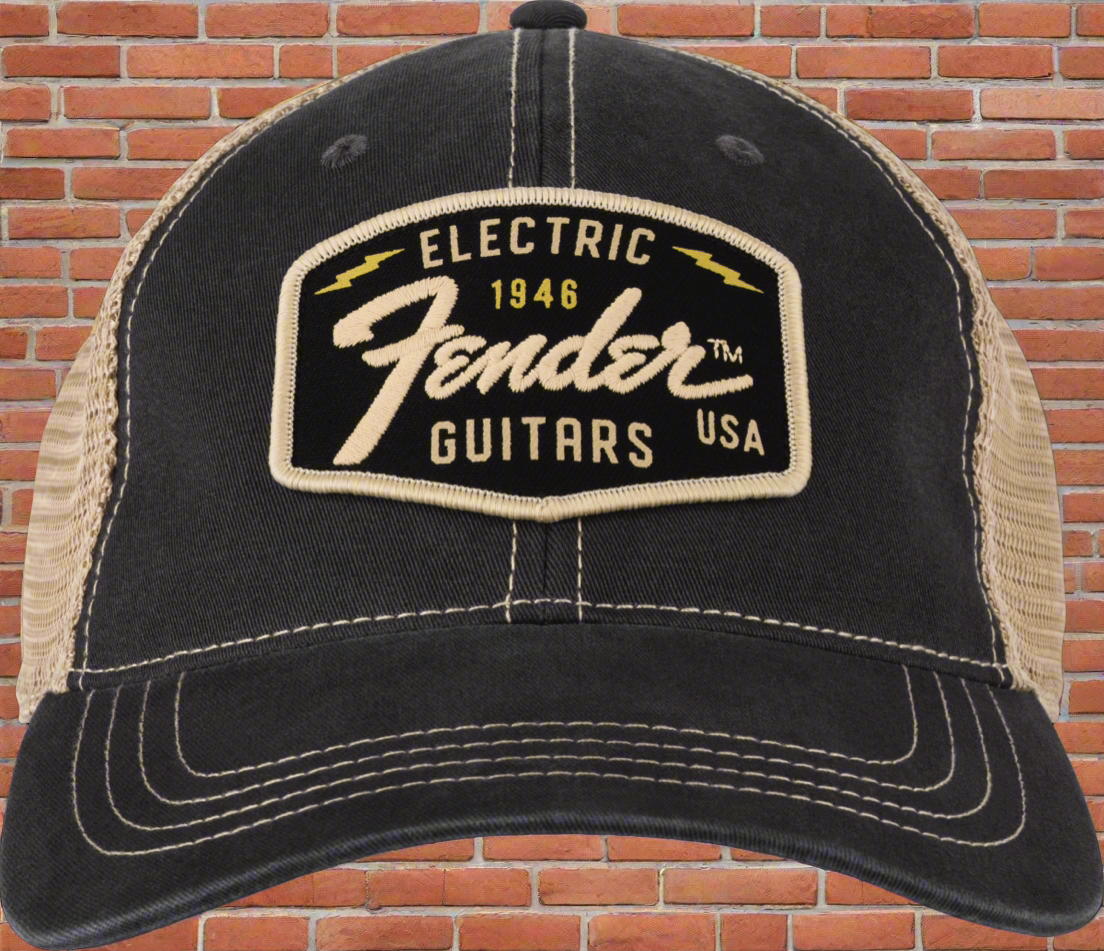 Image of Fender® Transition Logo Patch Hat, Black/Stone One Size