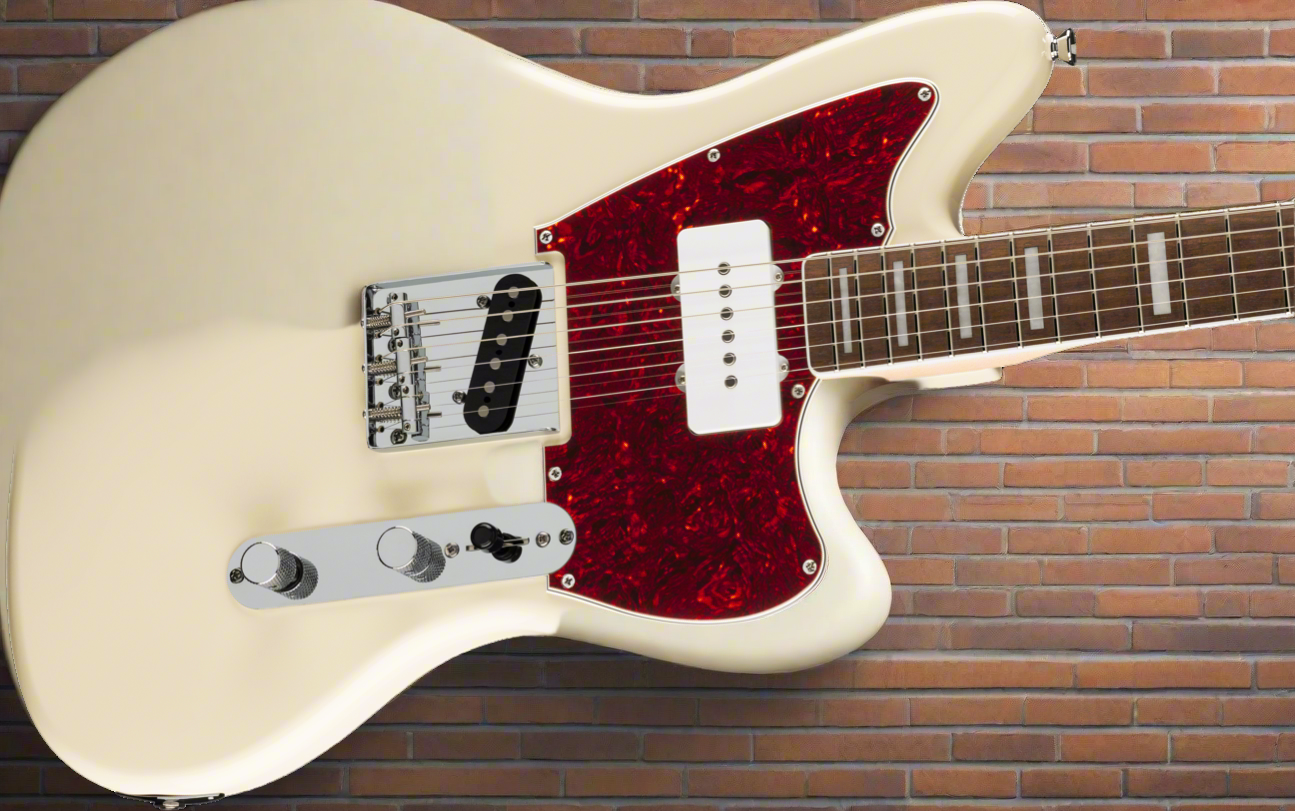 Image of Fender Limited Edition Paranormal Offset Telecaster® SJ, Laurel Fingerboard, Tortoiseshell Pickguard, Olympic White