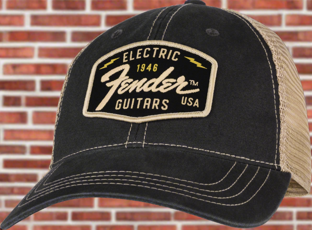 Image of Fender® Transition Logo Patch Hat, Black/Stone One Size