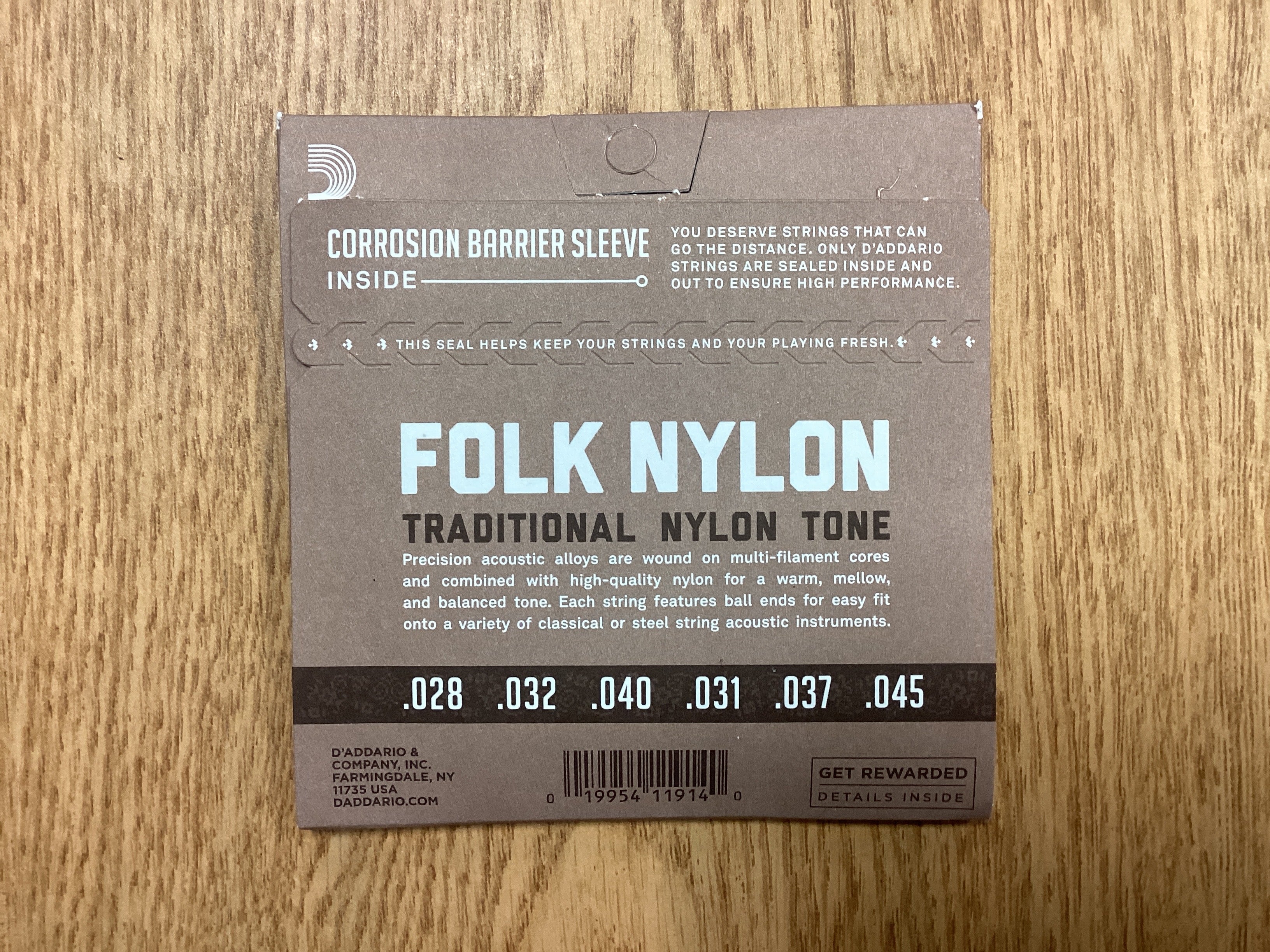 DADDARIO FOLK Nylon Classical Ball End EJ32C