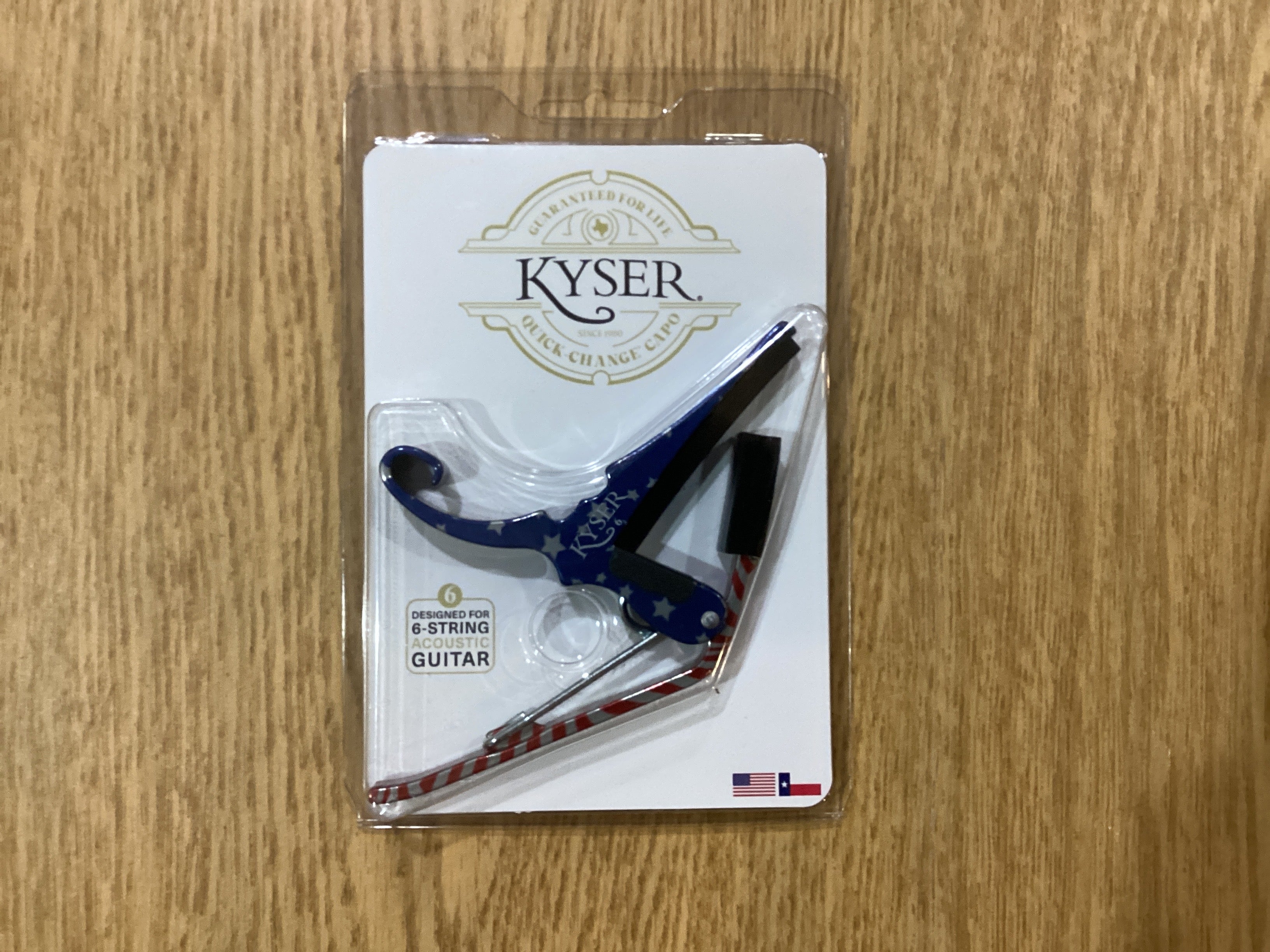 Image of Kyser Quick Change Guitar Capo Stars and Stripes - USA Flag Design