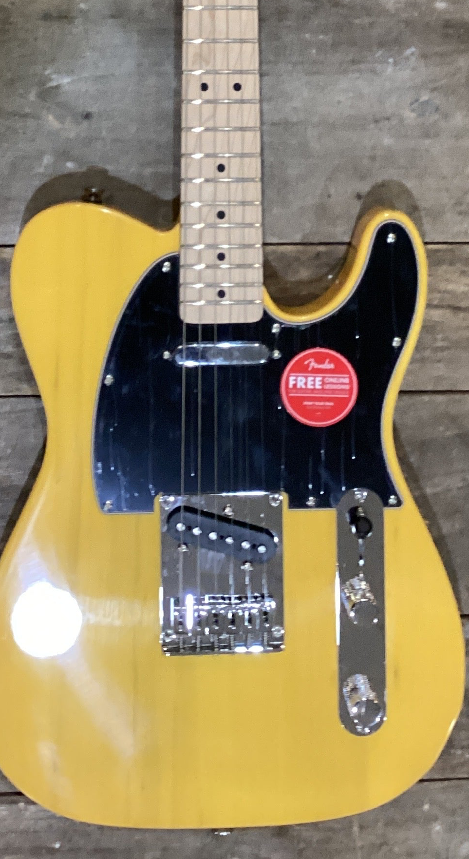 Image of Squier Affinity Series® Telecaster®, Maple Fingerboard, Black Pickguard, Butterscotch Blonde
