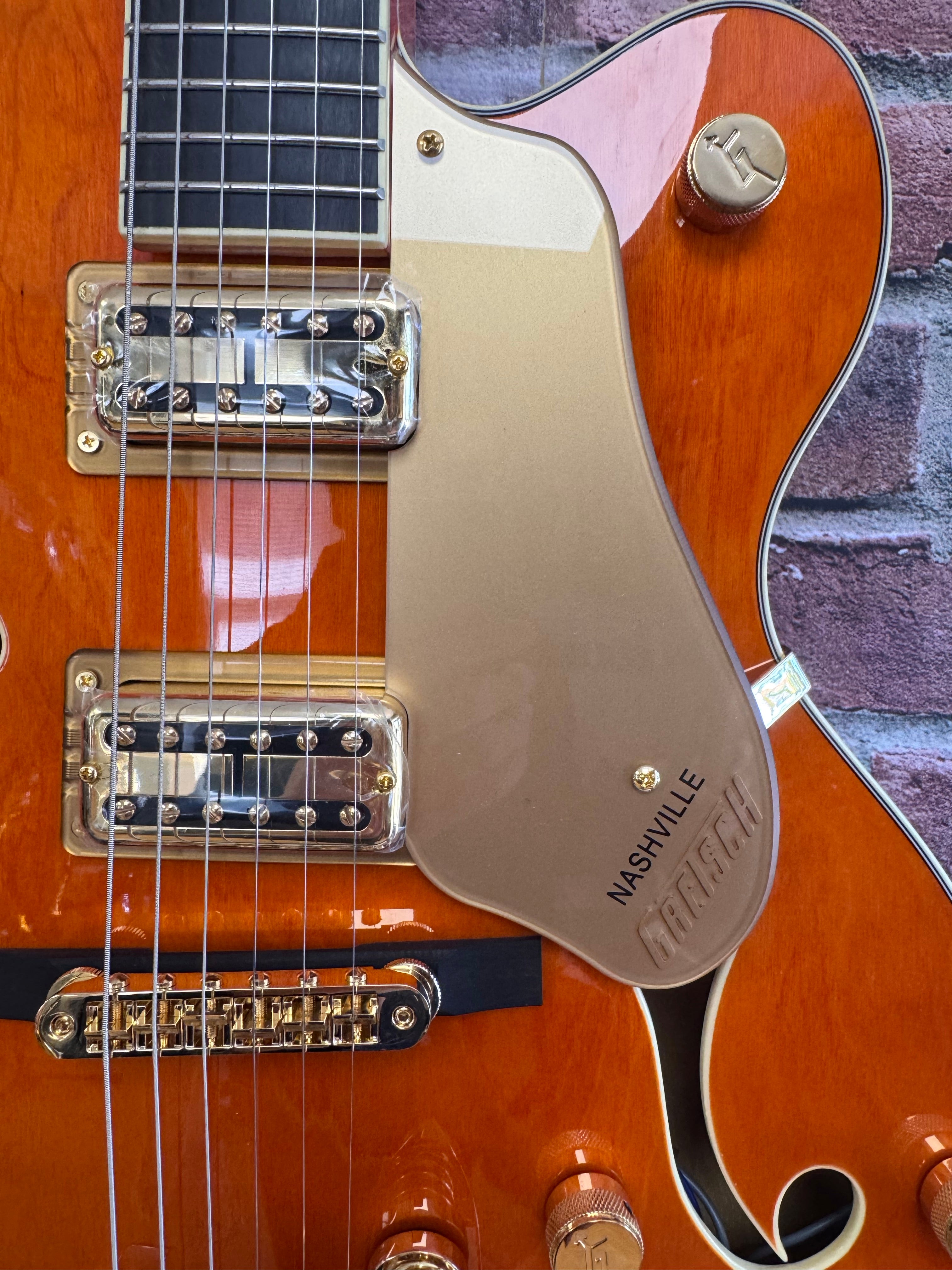 Image of Gretsch Synchromatic™ Nashville™ Hollow Body Single-Cut with Bigsby®, Ebony Fingerboard, 50's Orange Stain