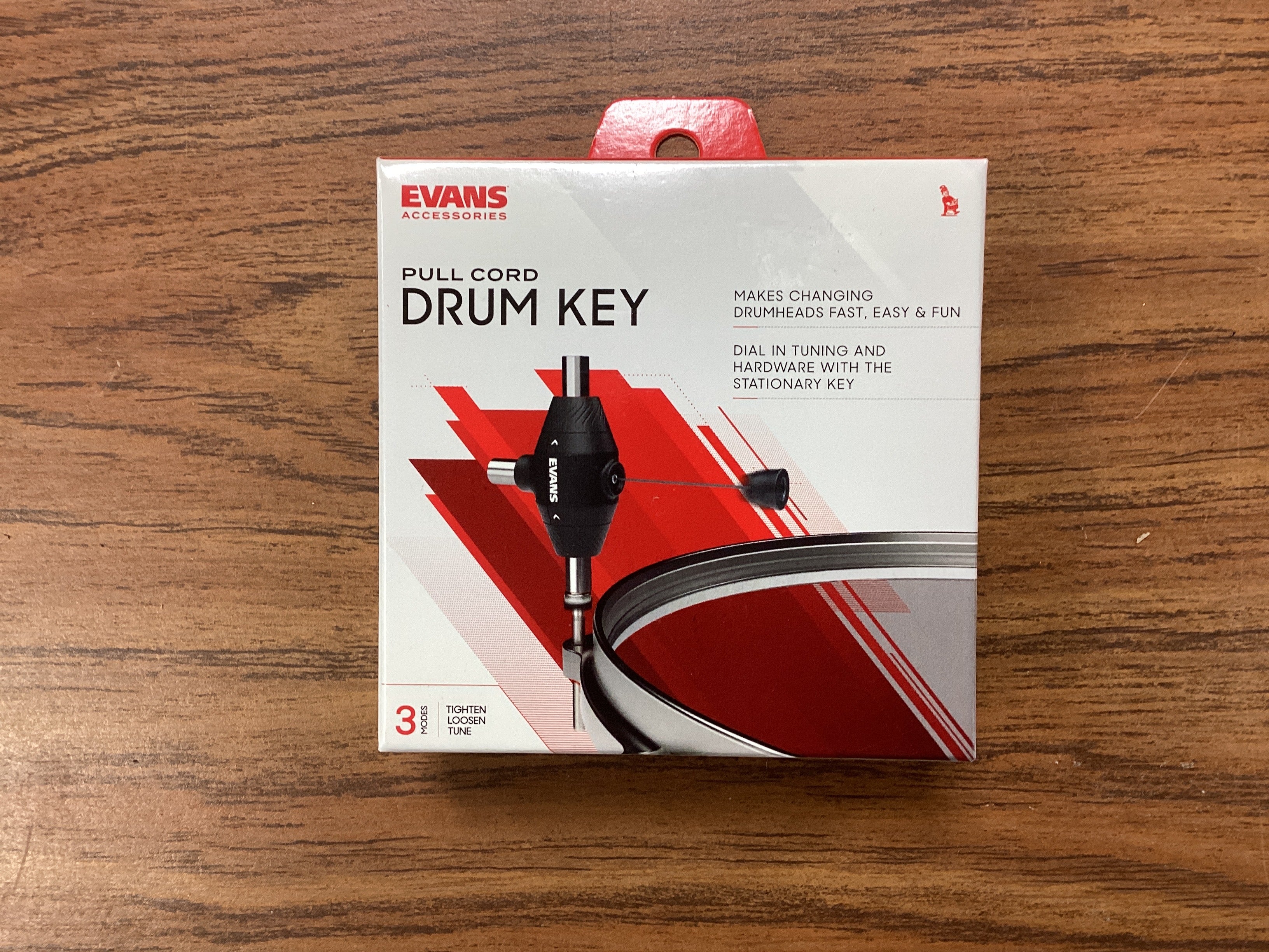 Image of Evans Pull Cord Drum Key - Fast Tension Rod Tool for Drum Tuning