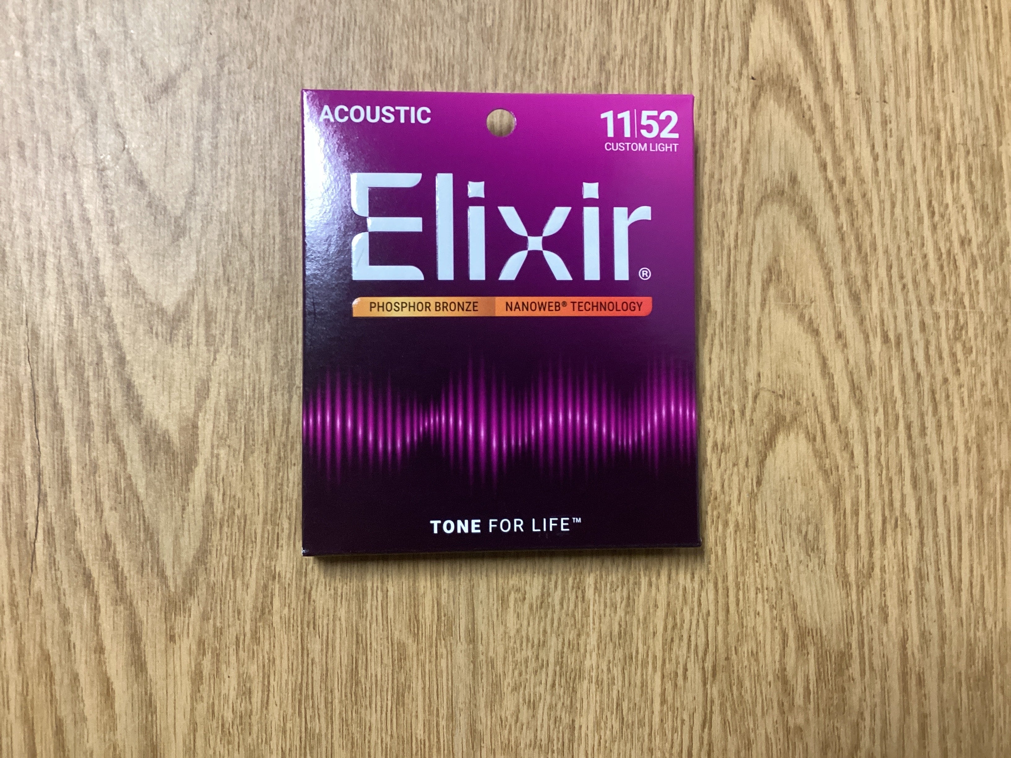 Image of Elixir Acoustic Guitar strings 11-52 Custom Light