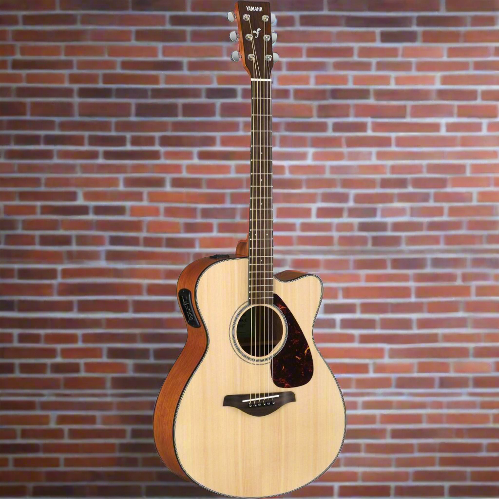 Image of YAMAHA FSX800C NATURAL SMALL BODY ACOUSTIC ELECTRIC GUITAR SOLID TOP