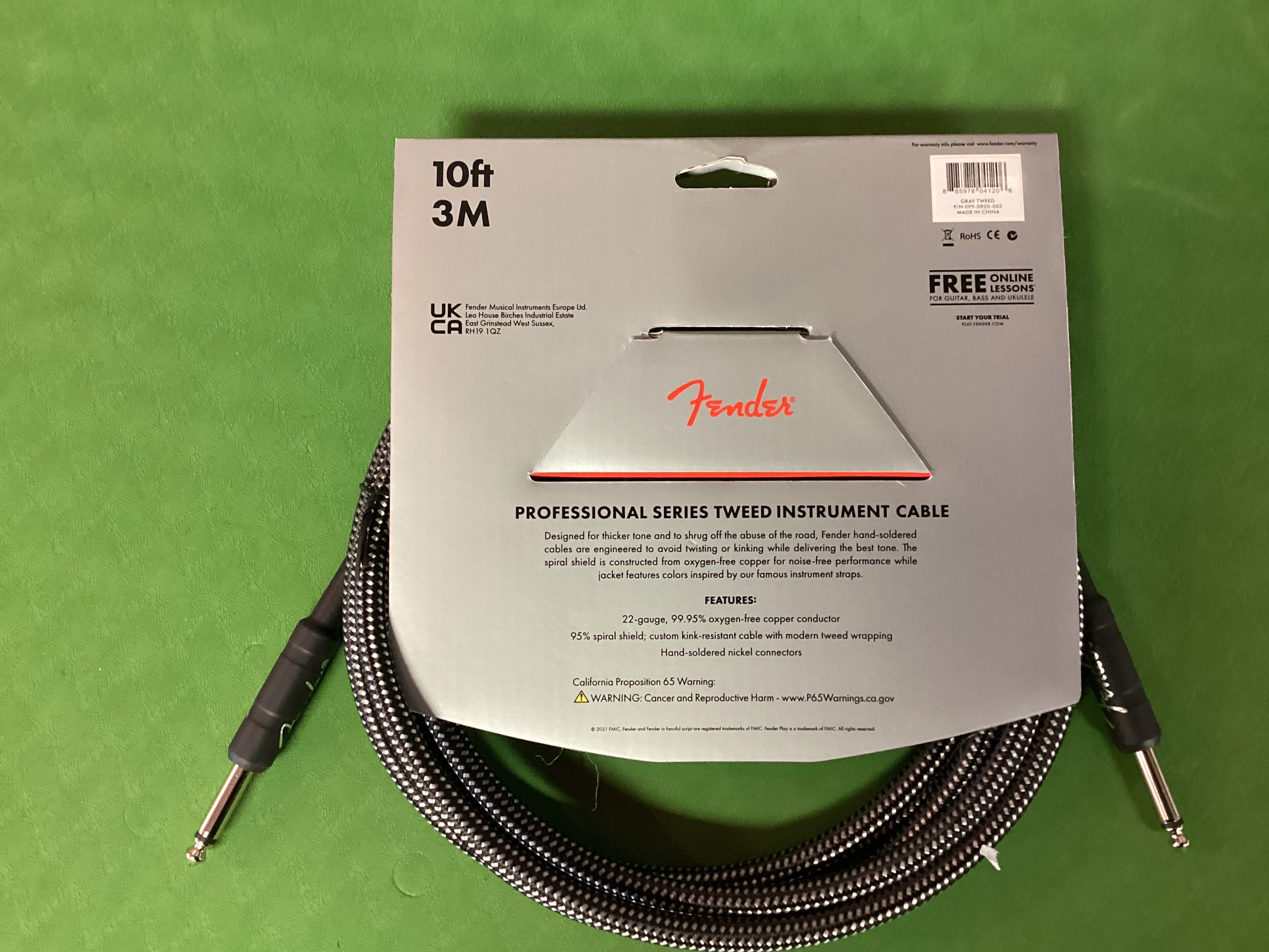 Image of Fender 10’ Gray Tweed cable