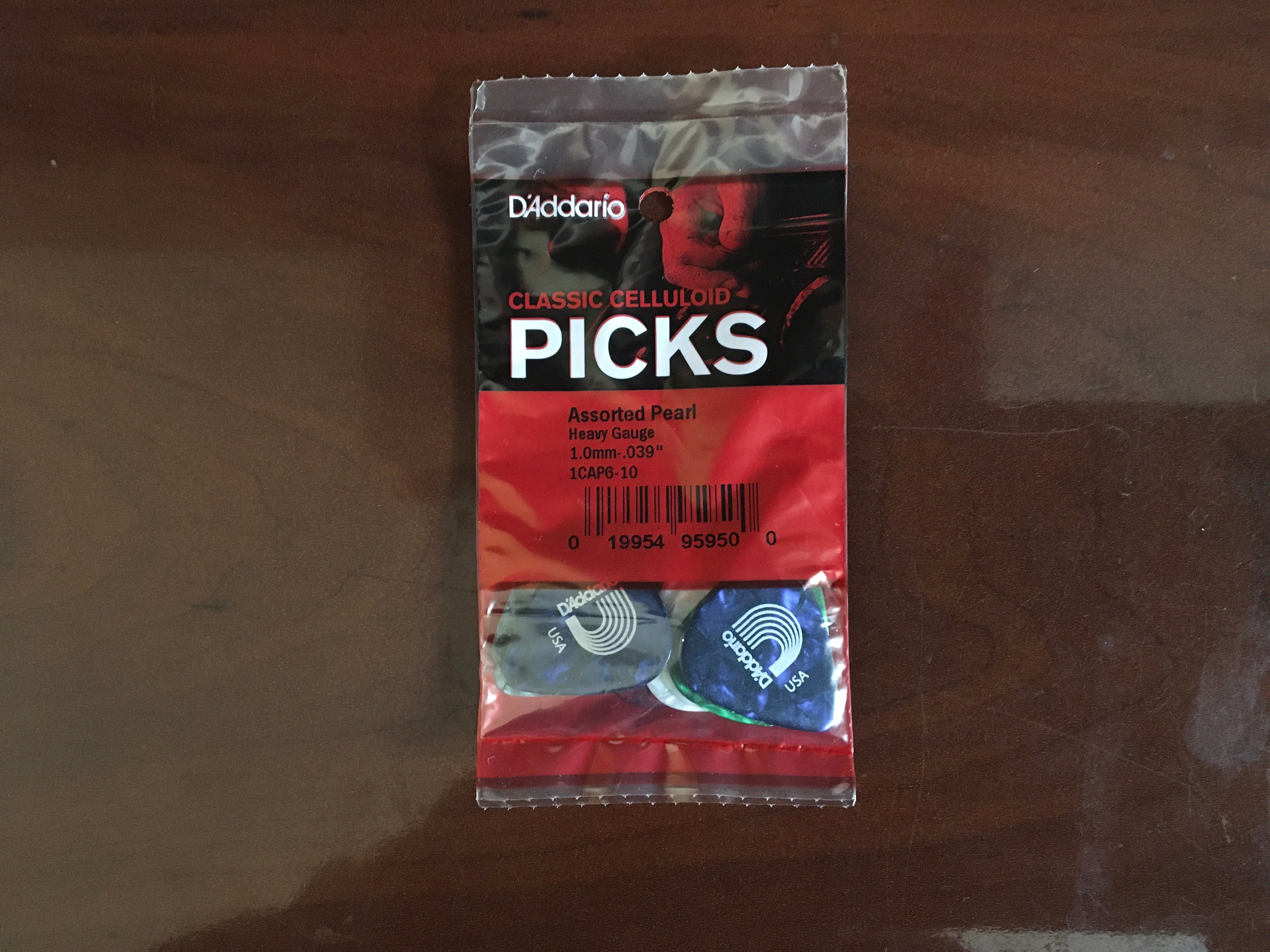 Image of D'Addario Assorted Pearl Celluloid Guitar Picks, 10 pack, Heavy