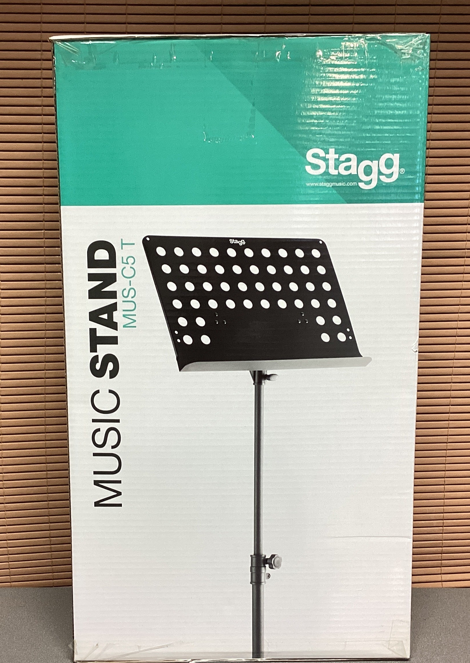 Image of Stagg Basic orchestral music stand w/ metal music rest (+punched holes) MUS-C5 T