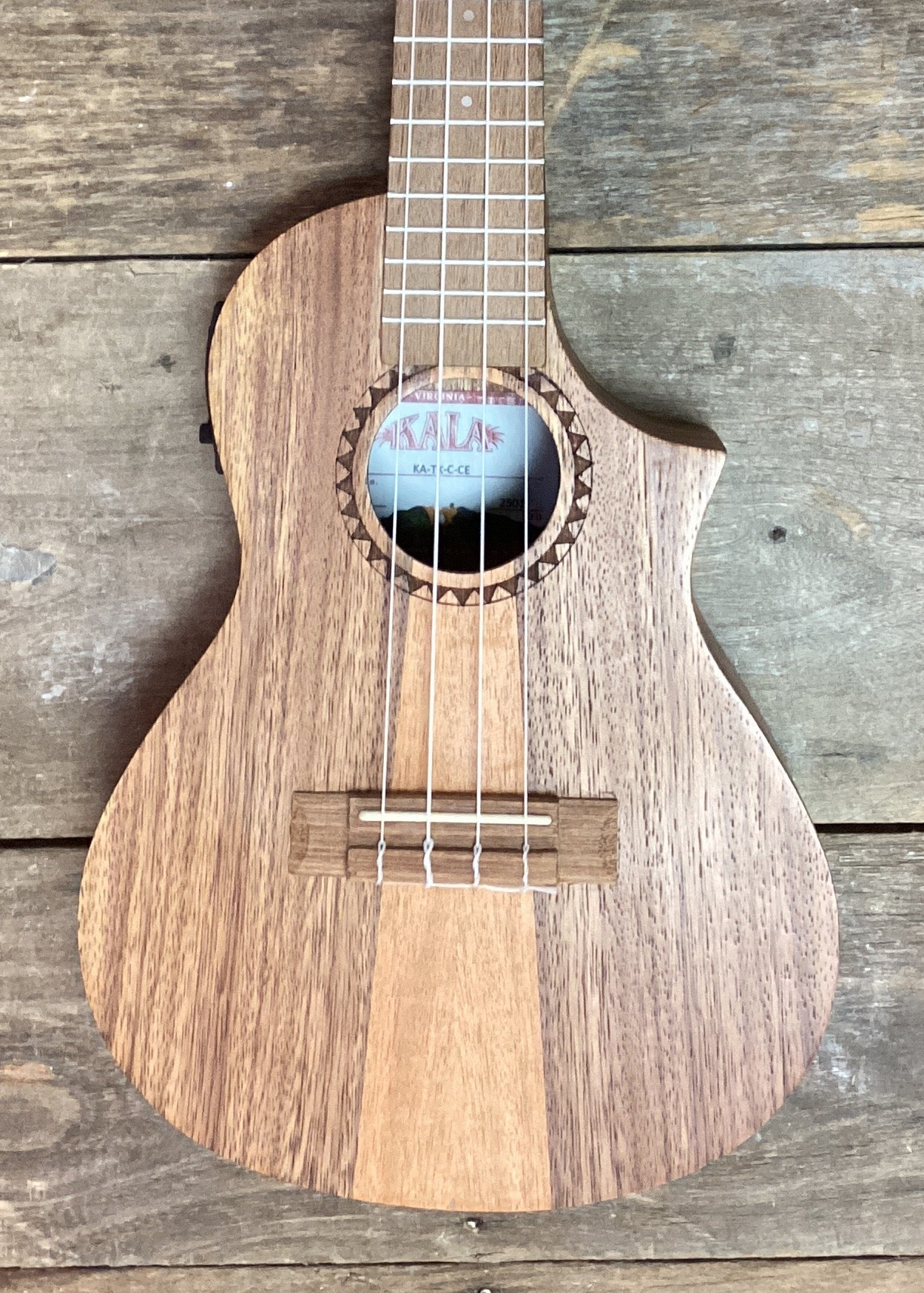 Image of Kala KA-TK-C-CE Teak Tri-Top Concert Ukulele with Cutaway and EQ