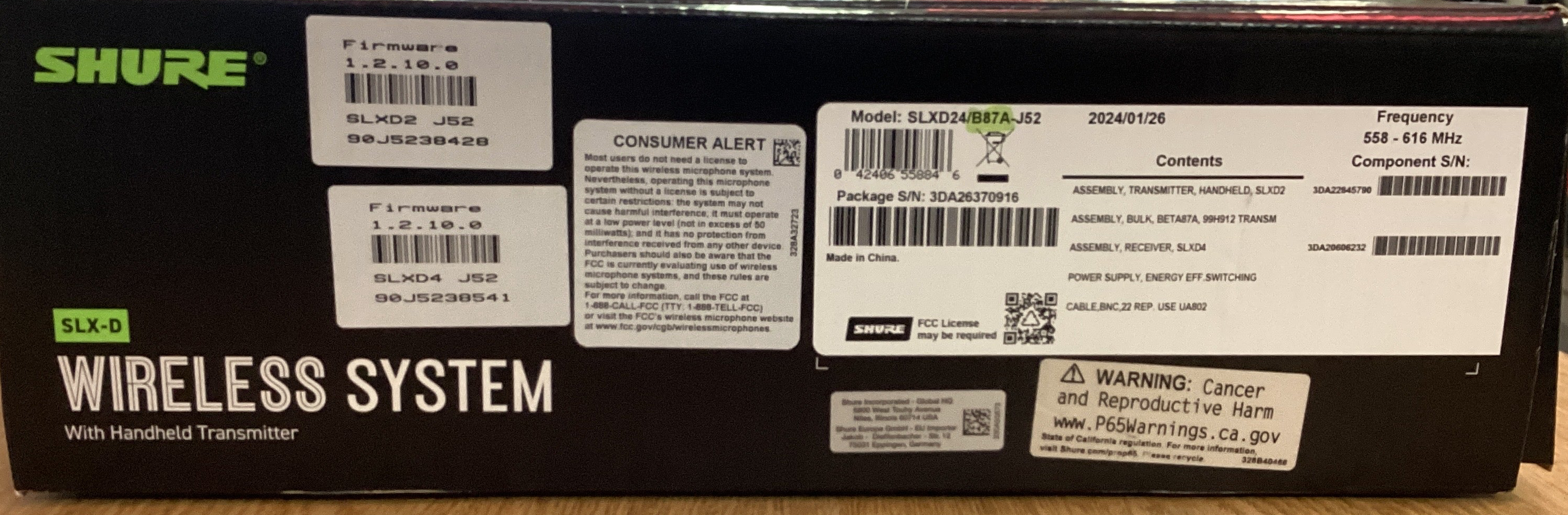 Image of Shure SLXD24/B87A-J52 Digital Wireless System - BETA 87A Handheld, 24-bit Audio, J52 Band