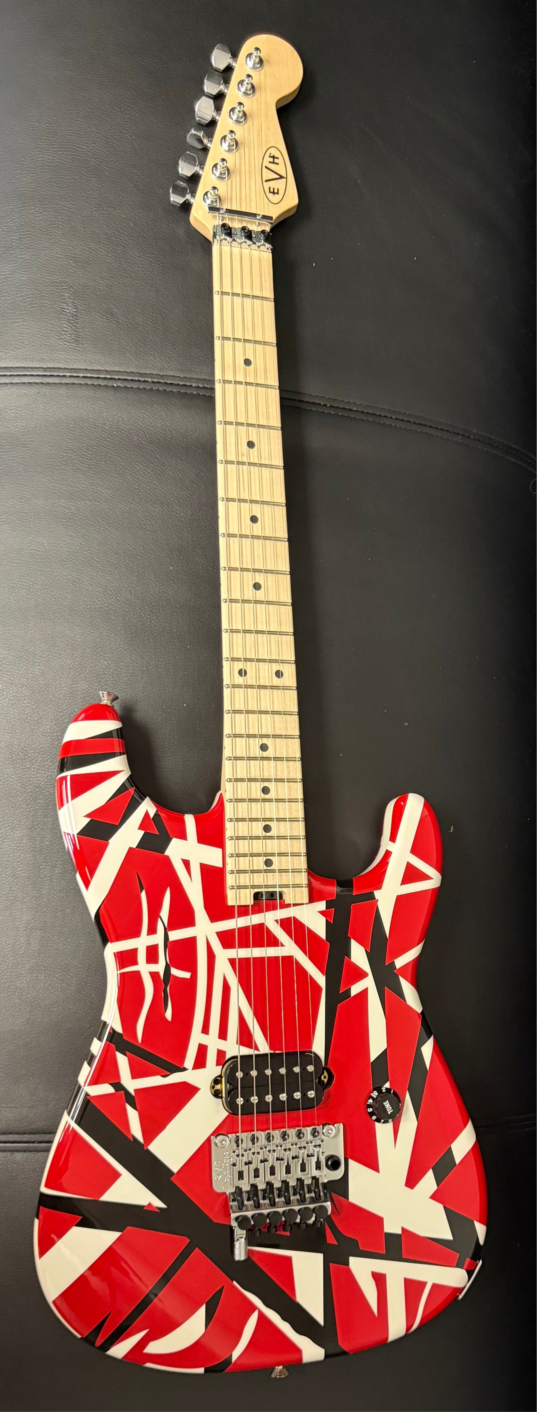 EVH Striped Series Red with Black Stripes