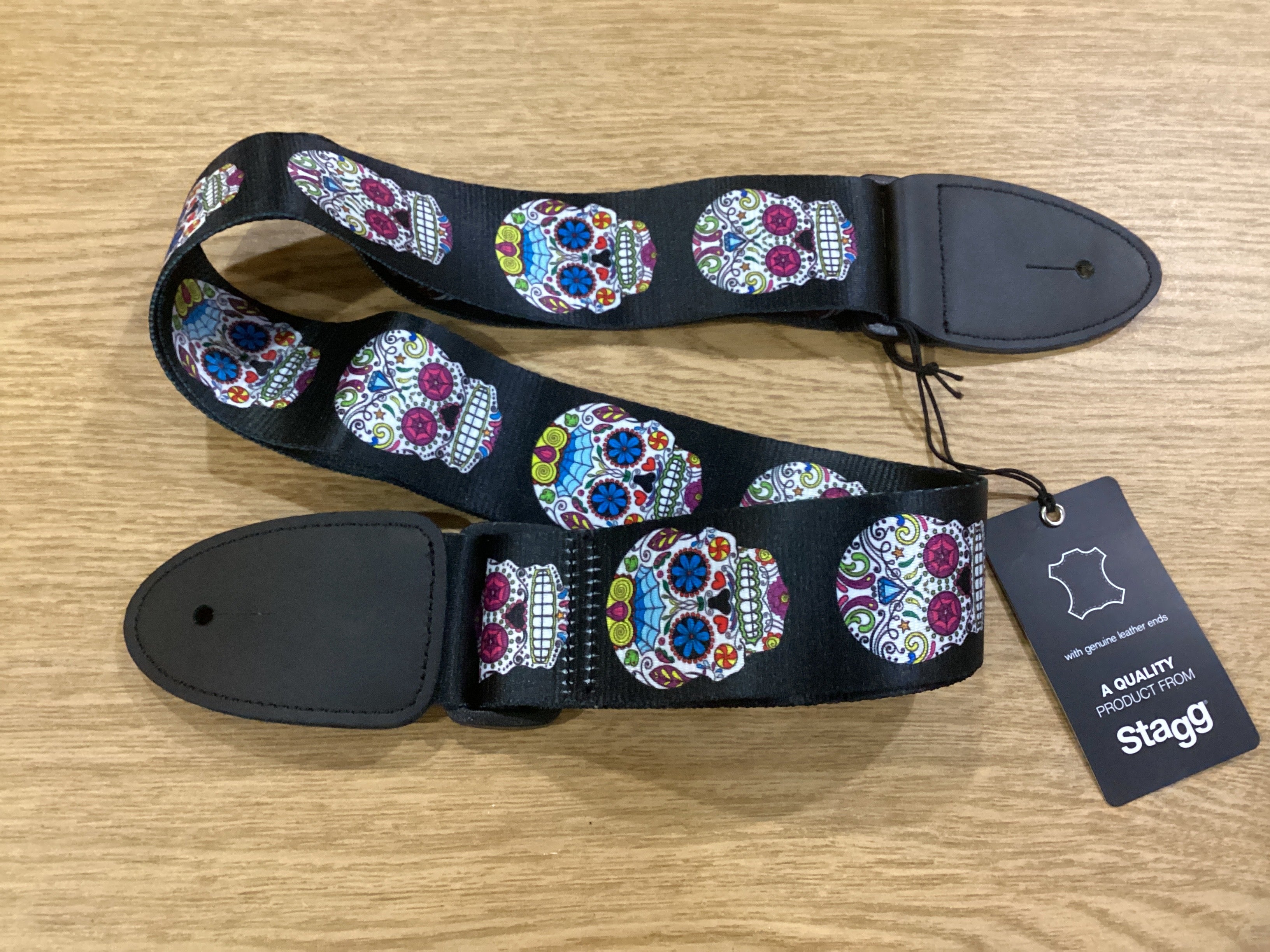 Image of Stagg TERYLENE STRAP MEX SKULL Black and white