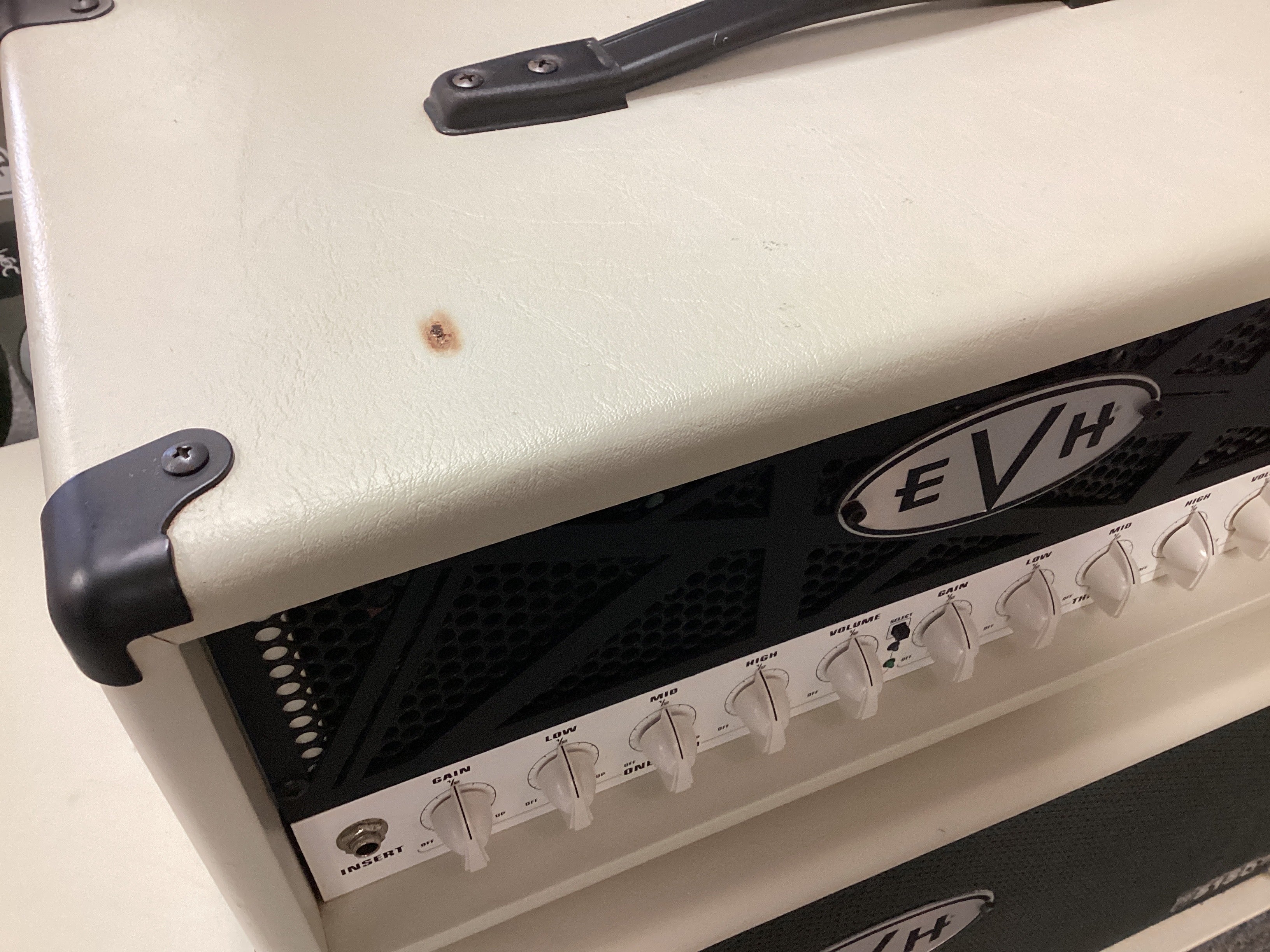 Image of USED 2013 EVH 5150 III 50watt Amplifier w/212 Speaker Cab & Footswitch “Ivory”