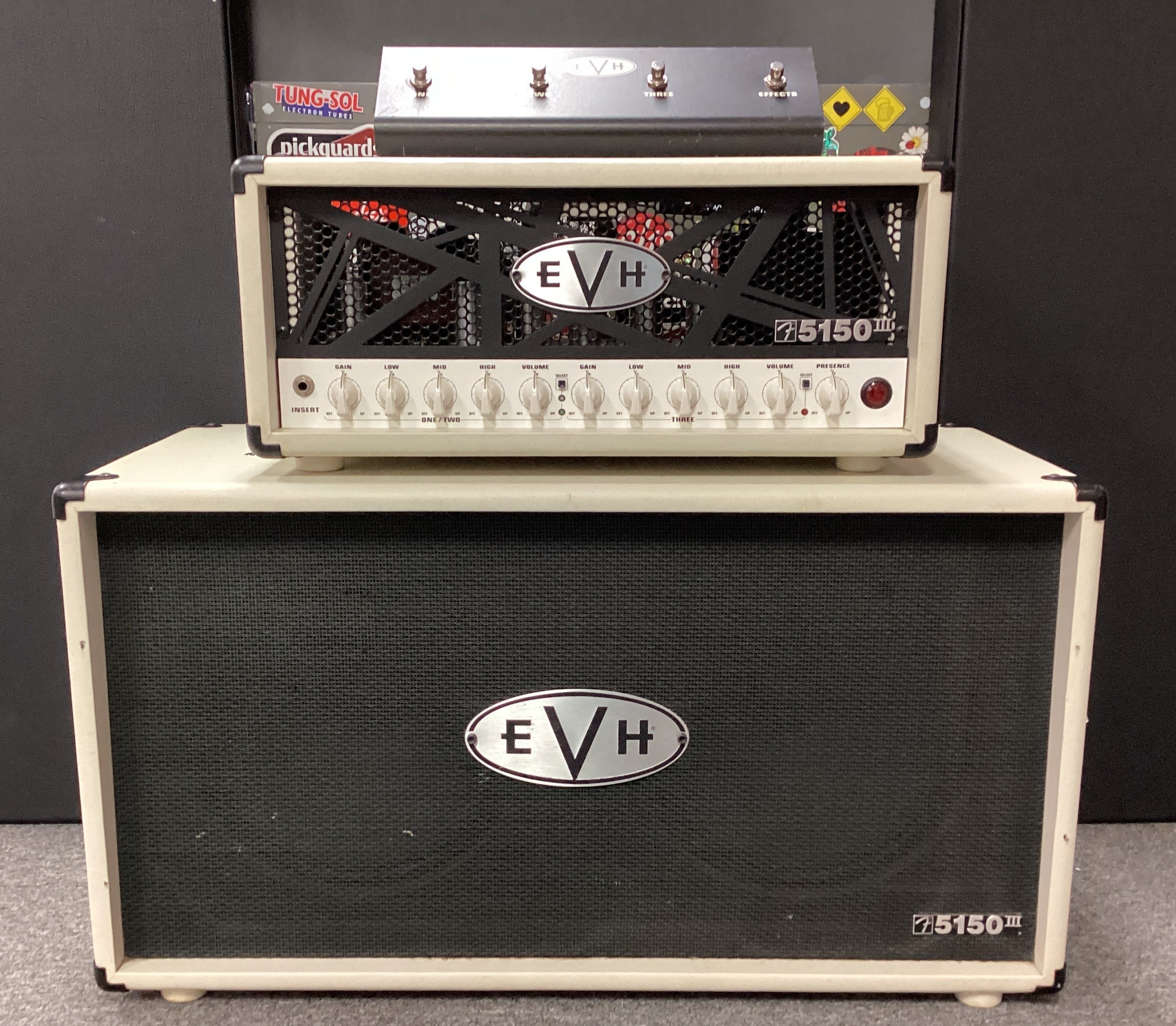 Image of USED 2013 EVH 5150 III 50watt Amplifier w/212 Speaker Cab & Footswitch “Ivory”