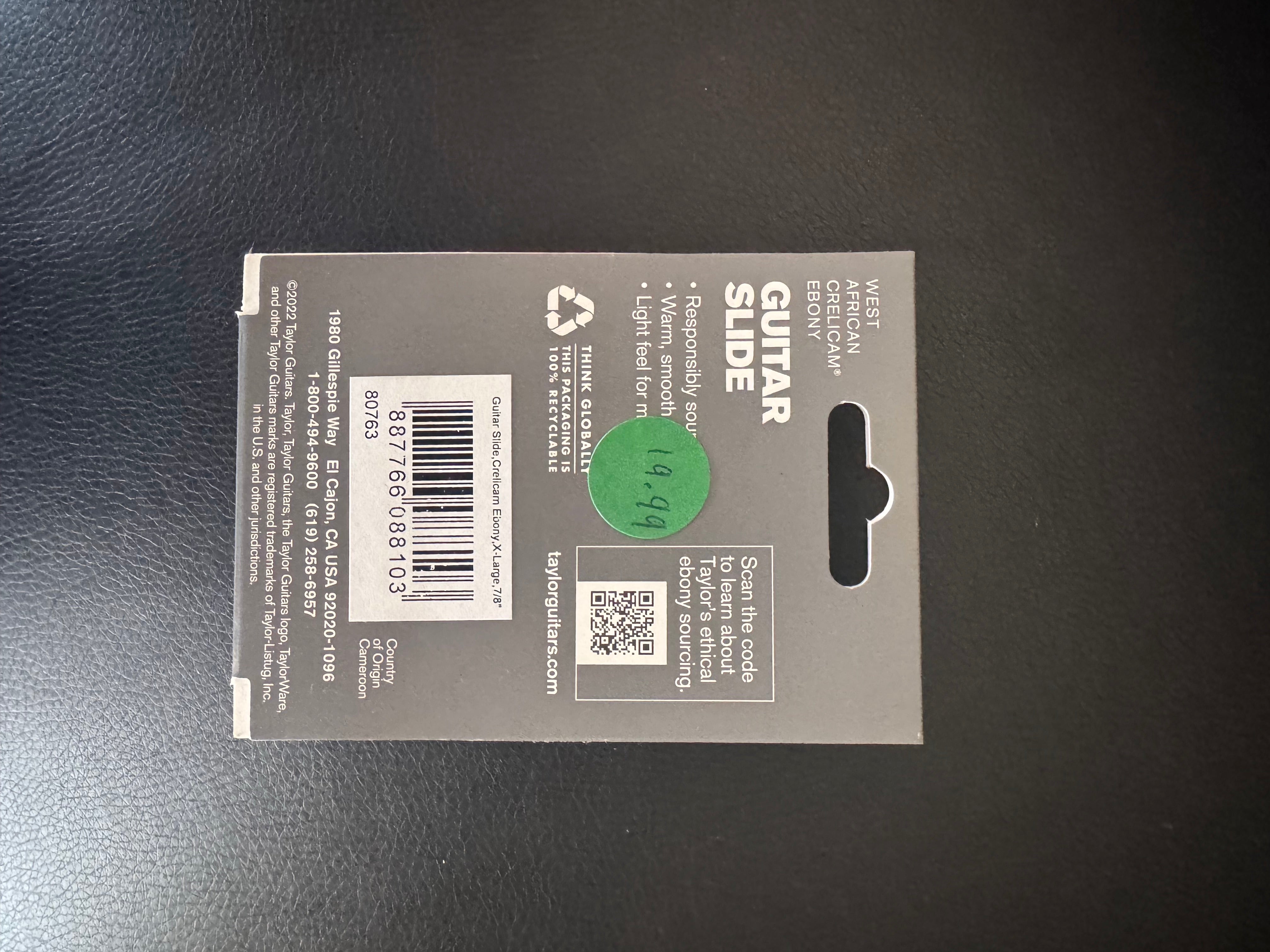 TAYLOR Crelicam®EbonyGuitar Slide Extra Large 80763