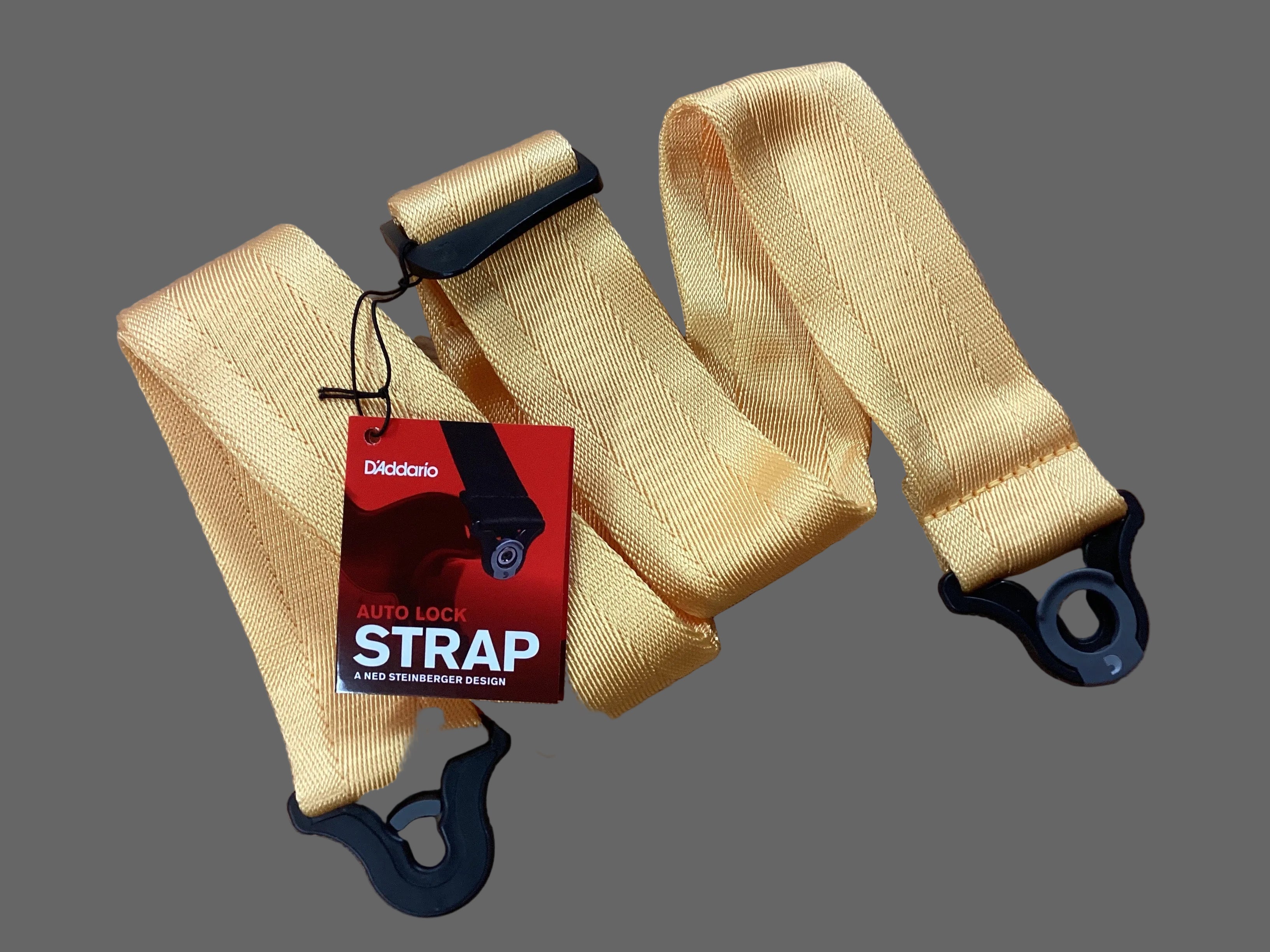 Image of D'Addario Auto Lock Guitar Strap, Mellow Yellow