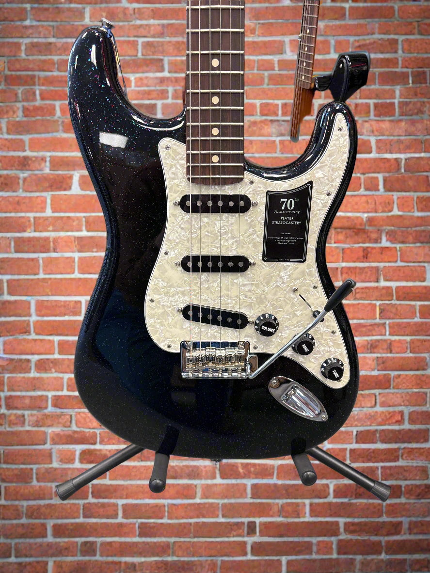 Image of FENDER 70th Anniversary Player Stratocaster®, Rosewood Fingerboard, Nebula Noir