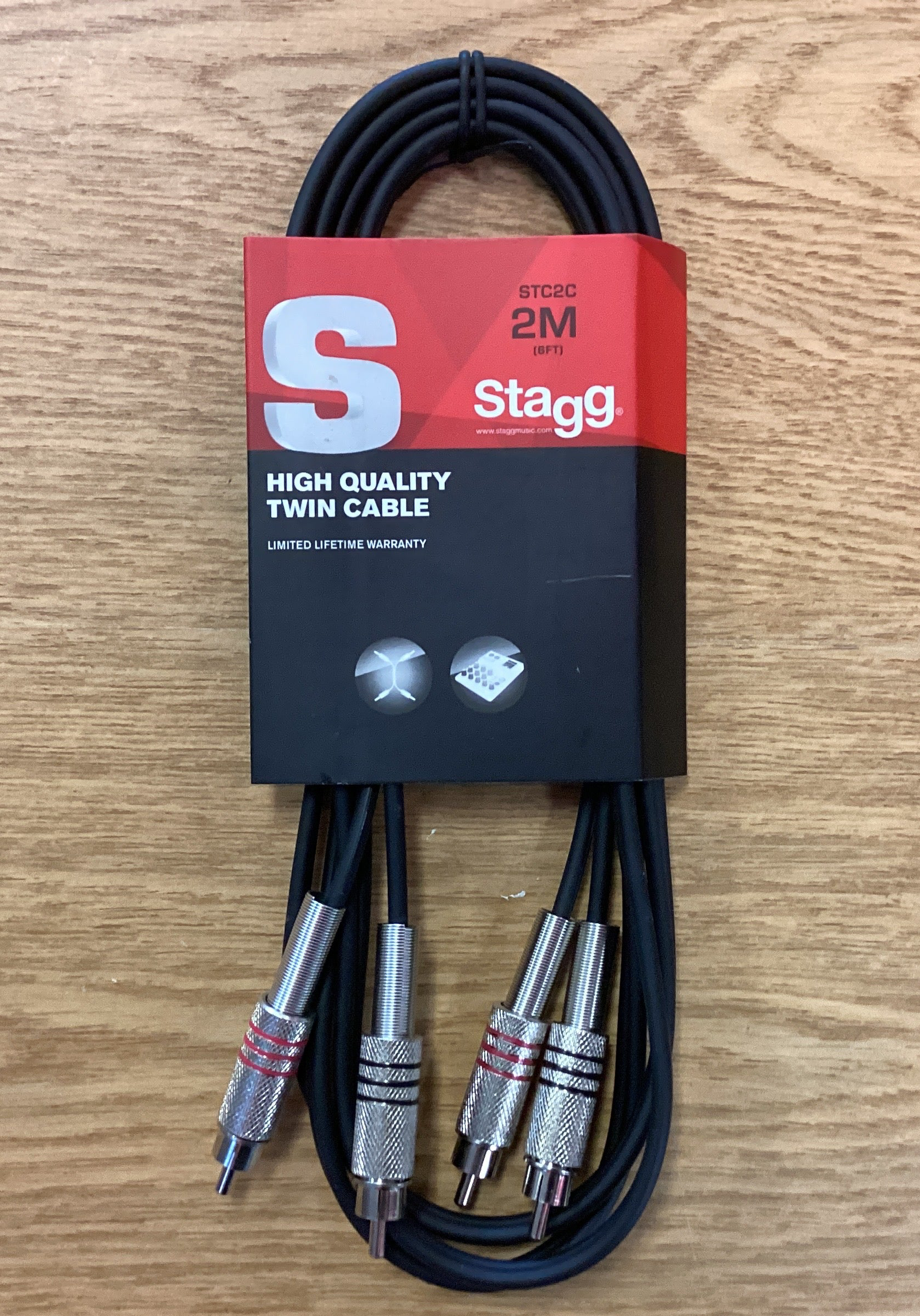 Image of Stagg Twin RCA Cable 6ft STC2C