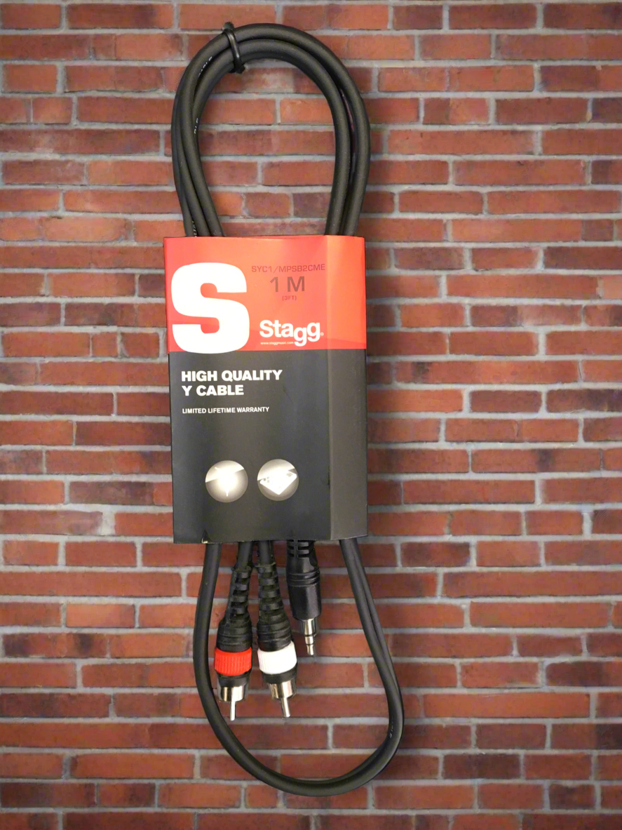 Image of Stagg 1/8”-Stereo RCA Y-cable 3ft SYC1/MPSB2CM E