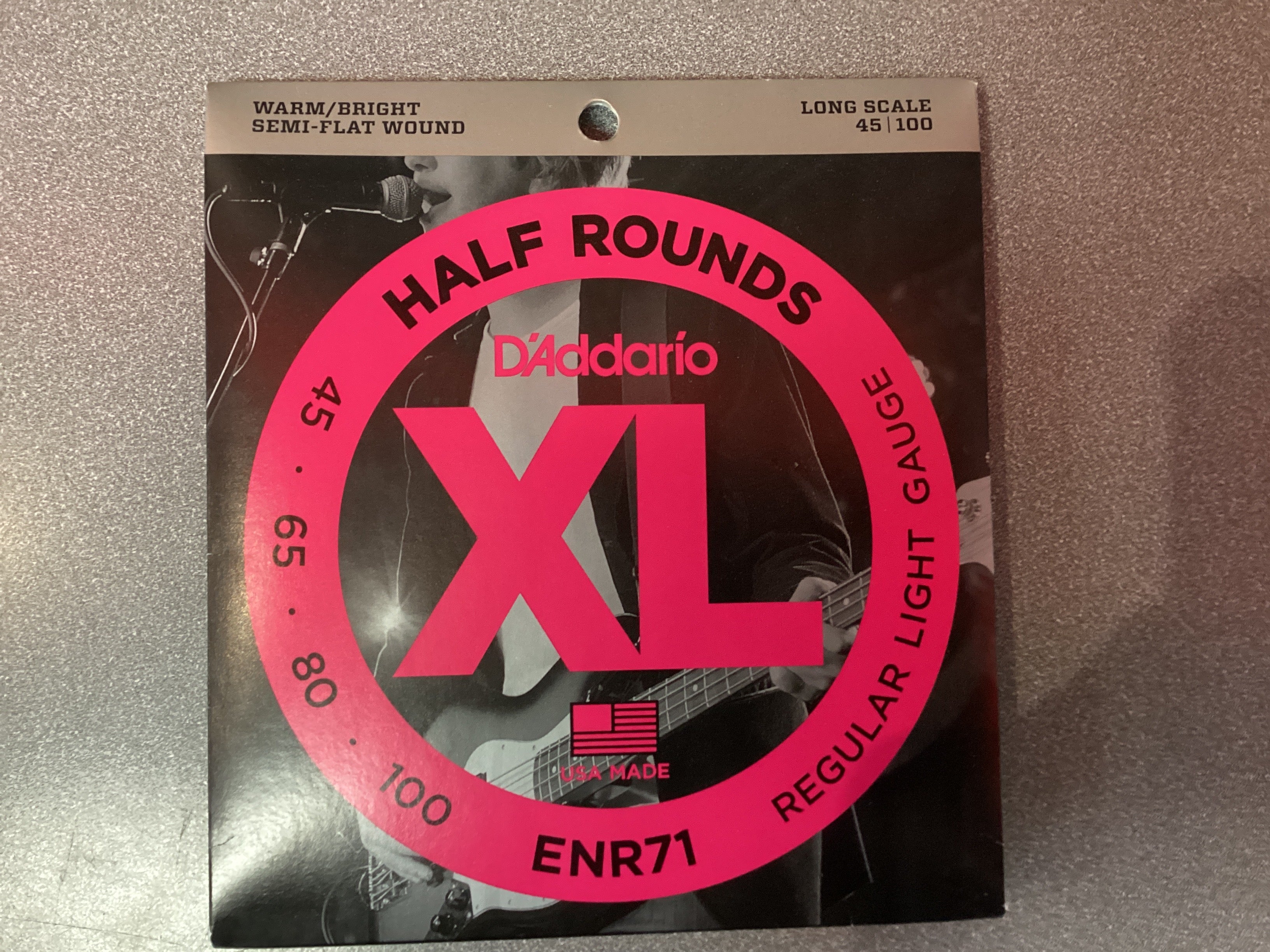 Image of D’Addario Half Rounds (semi-flat wound) 45-100 Bass Strings