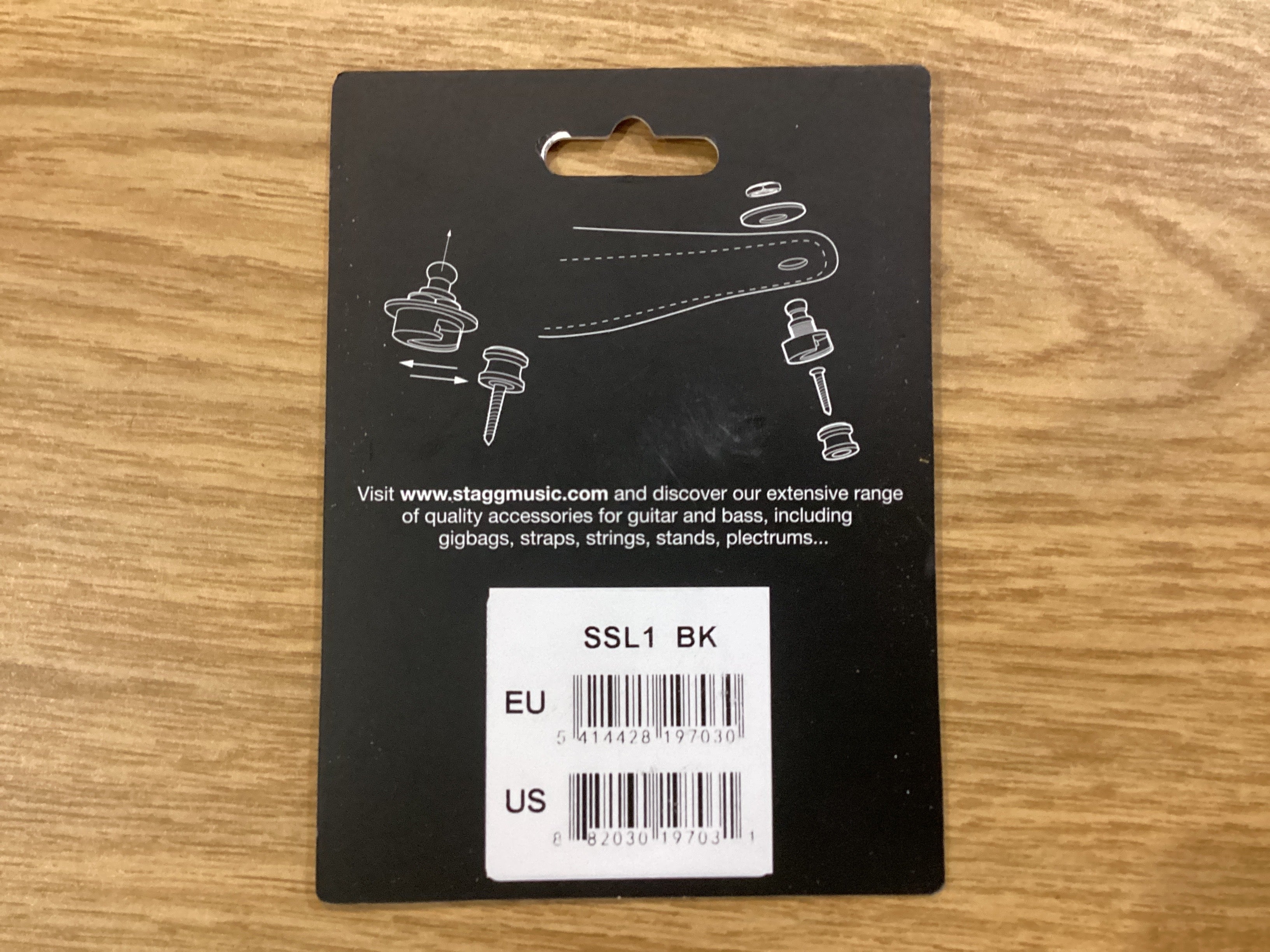 Image of Stagg STRAP BUTTONS & LOCKS SSL1 BK