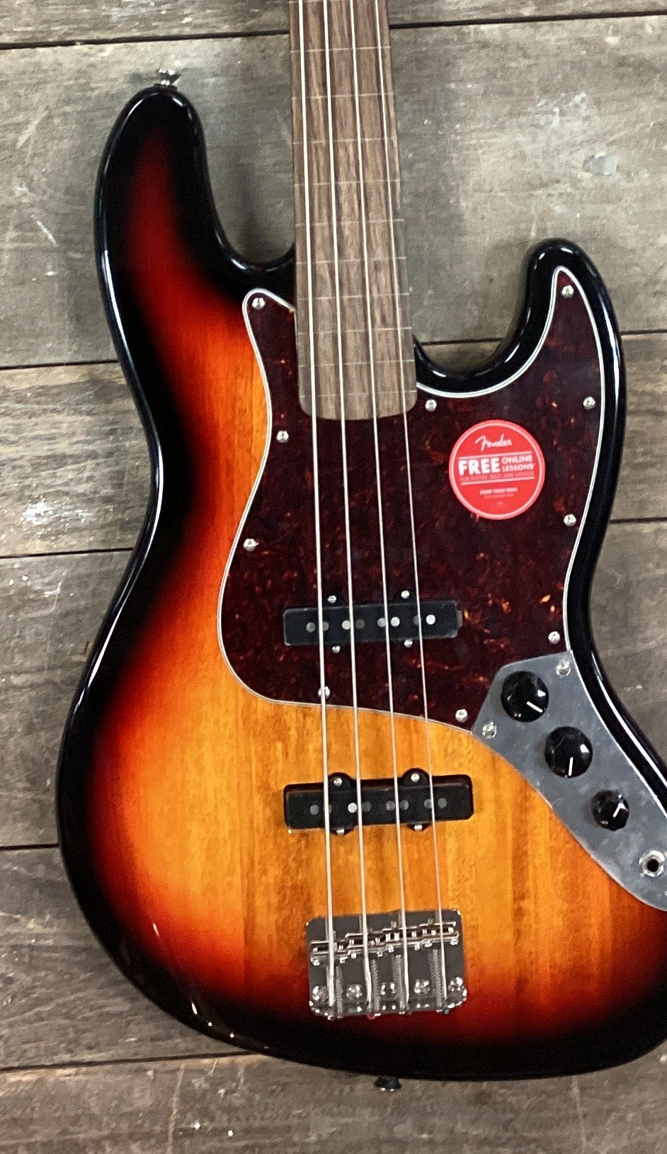 Image of Squier Classic Vibe '60s Jazz Bass® Fretless, Laurel Fingerboard, 3-Color Sunburst