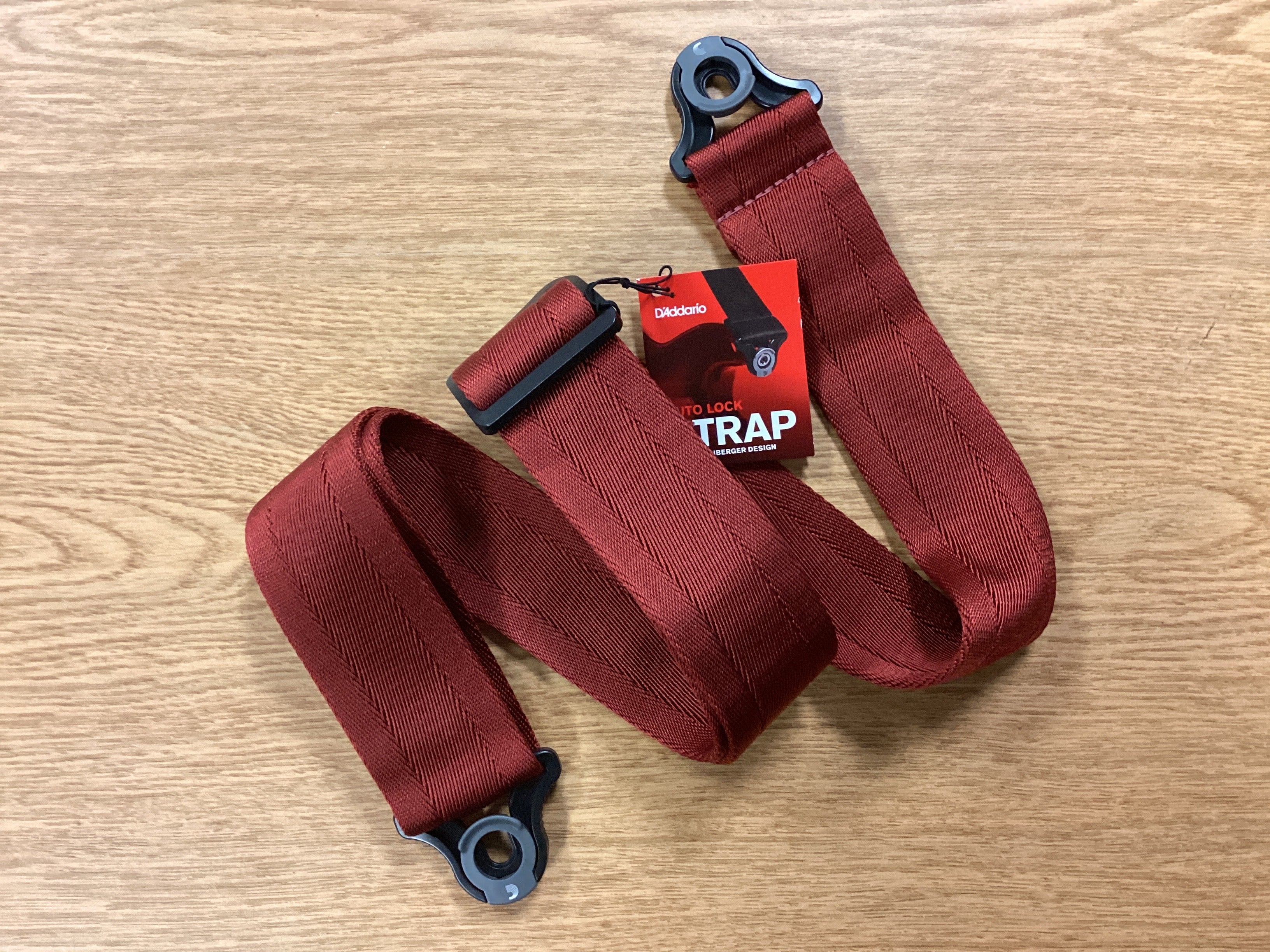 Image of D'Addario Auto Lock Guitar Strap, Blood Red
