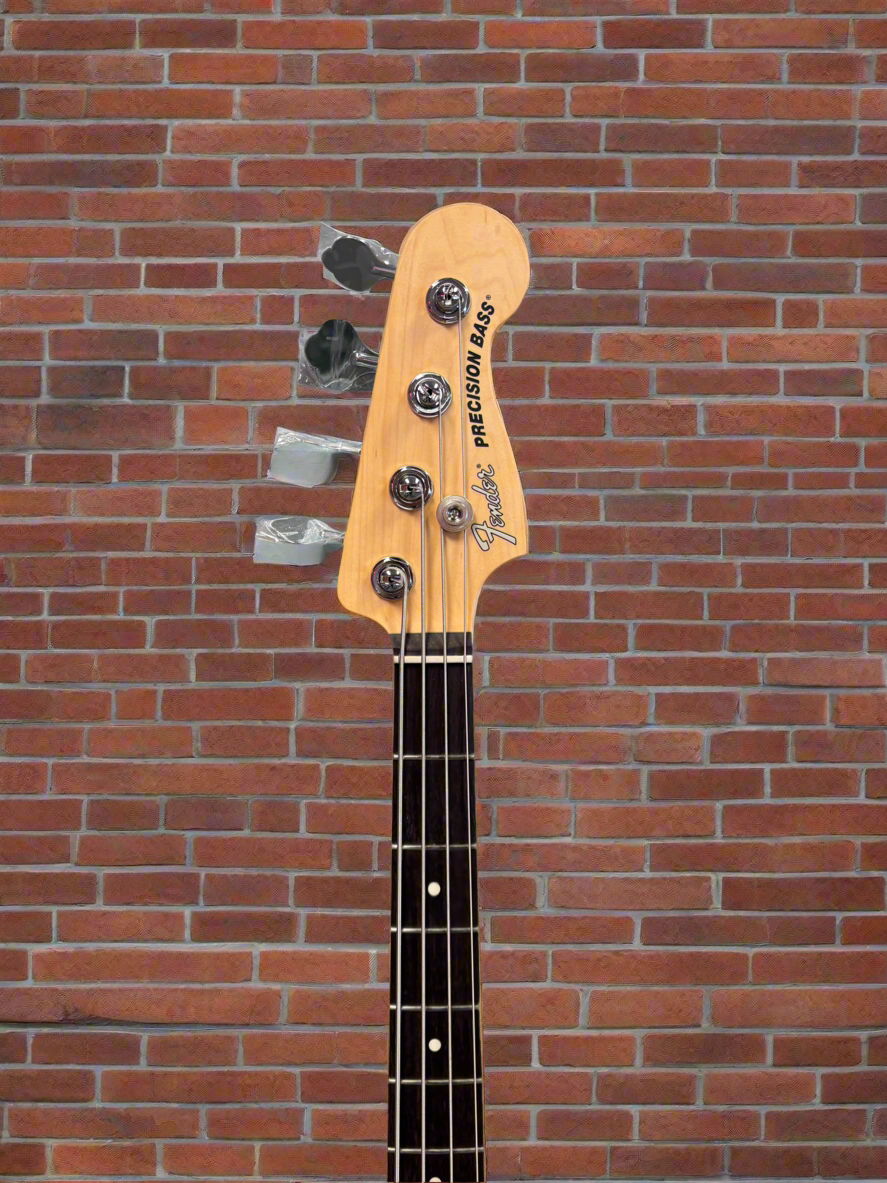 Image of Fender American Performer Precision Bass Arctic White with gig bag