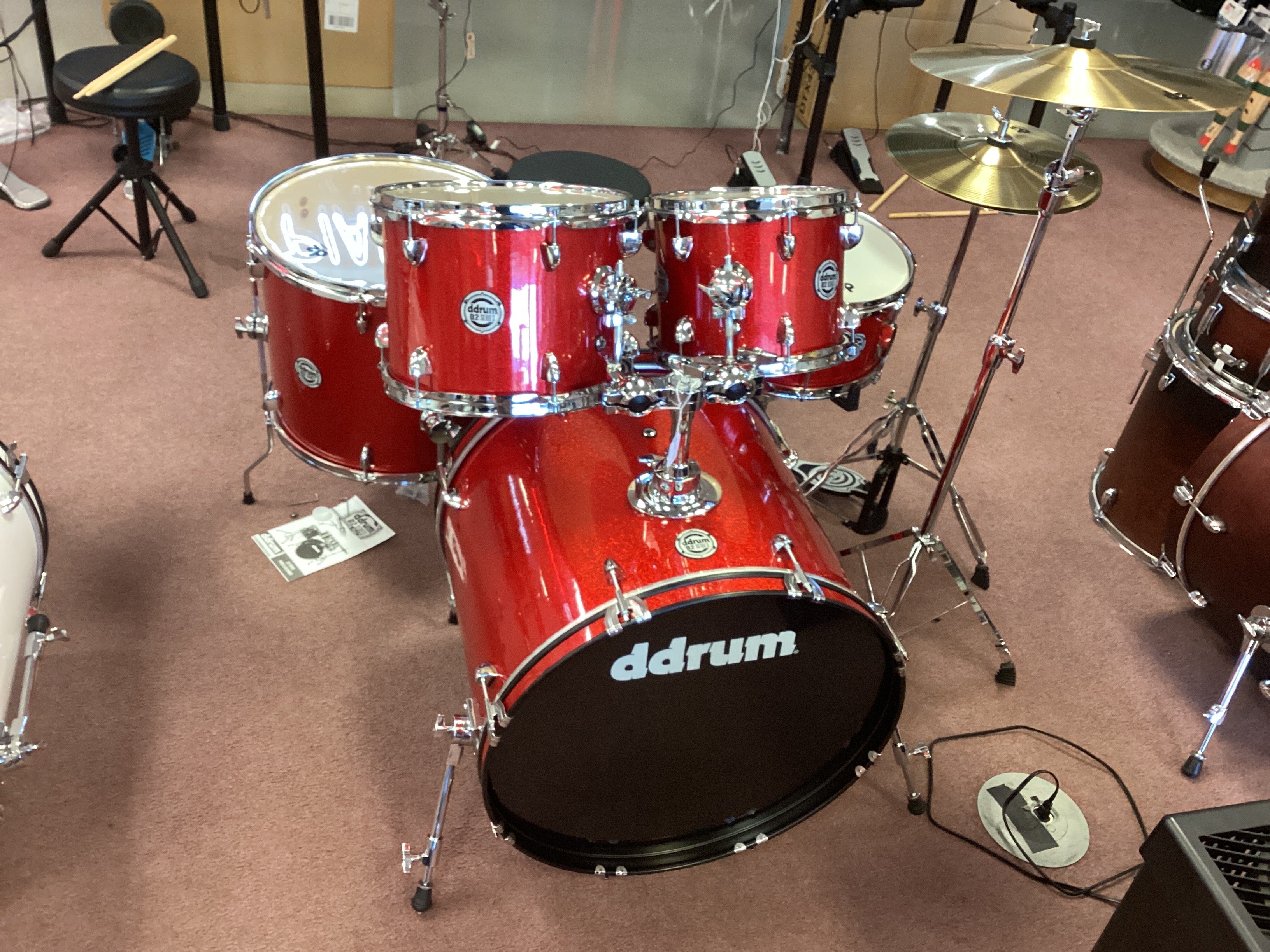 Ddrum~D2 5-piece drum set~w/cymbals~Red Sparkle