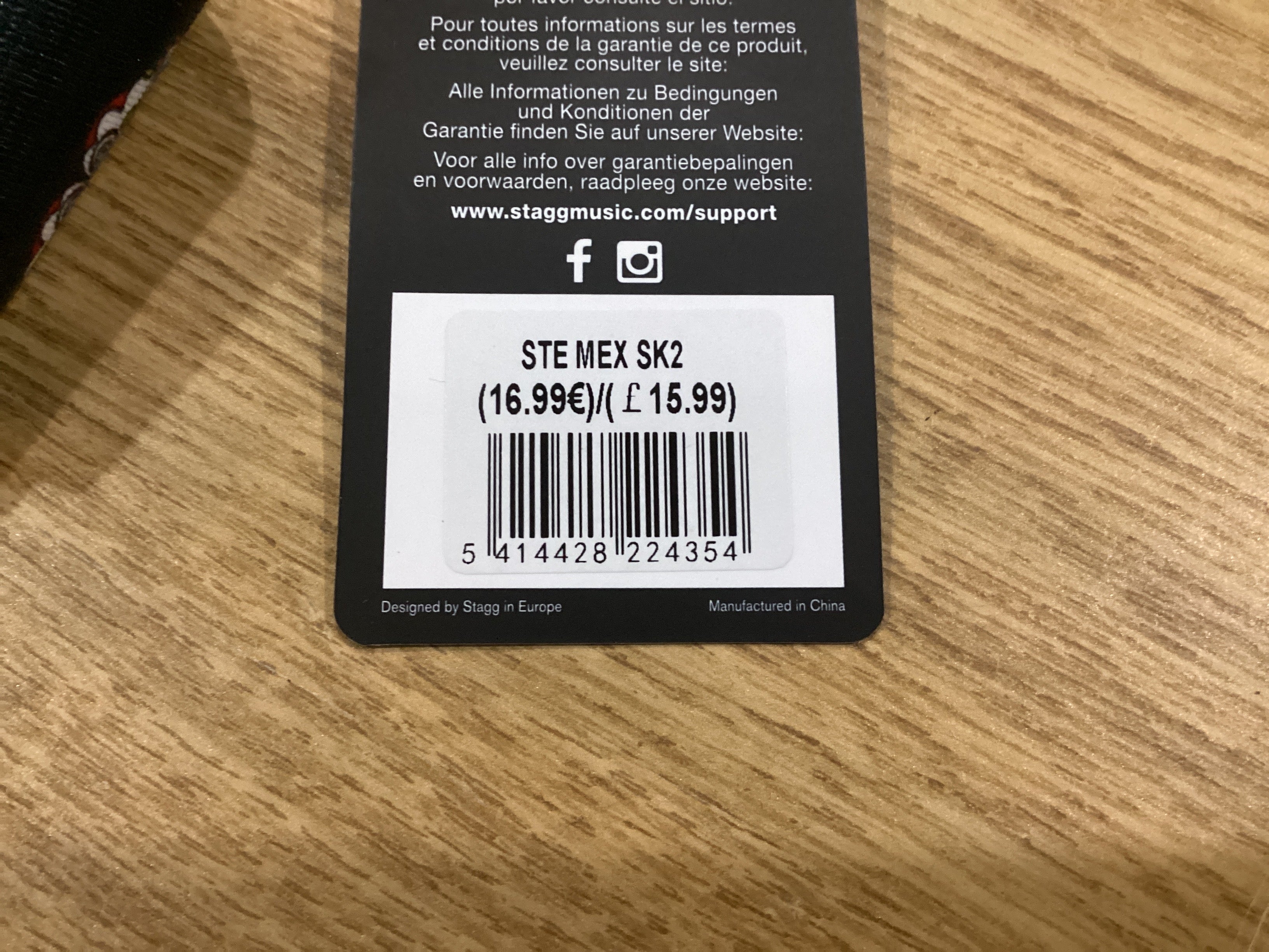 Image of Stagg TERYLENE STRAP MEX SK RED ROSE