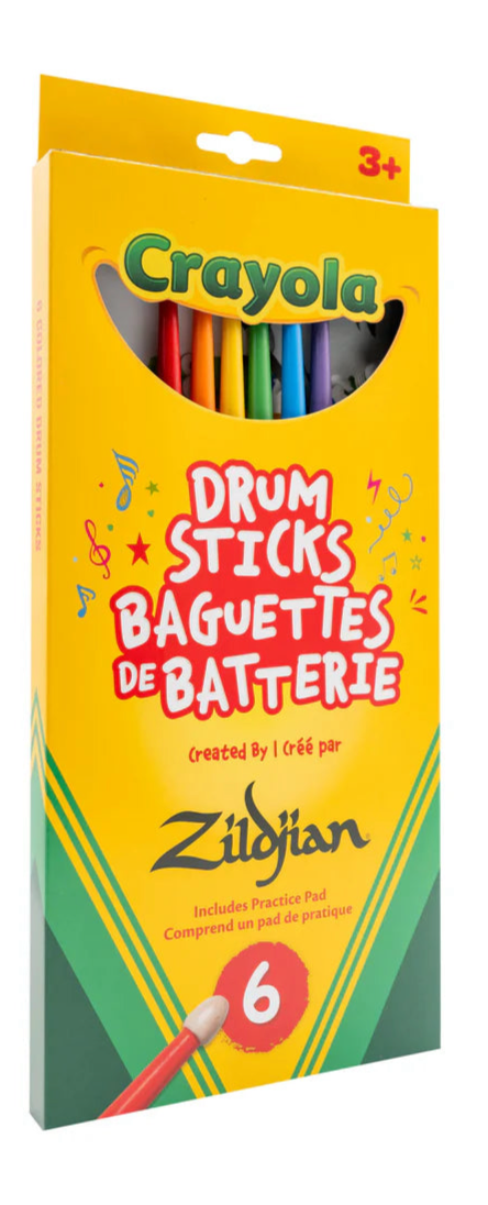 Zildjian x Crayola Pack, 6 Kids Drumsticks & Pad  ZKIDS