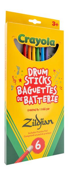 Image of Zildjian x Crayola Pack, 6 Kids Drumsticks & Pad  ZKIDS